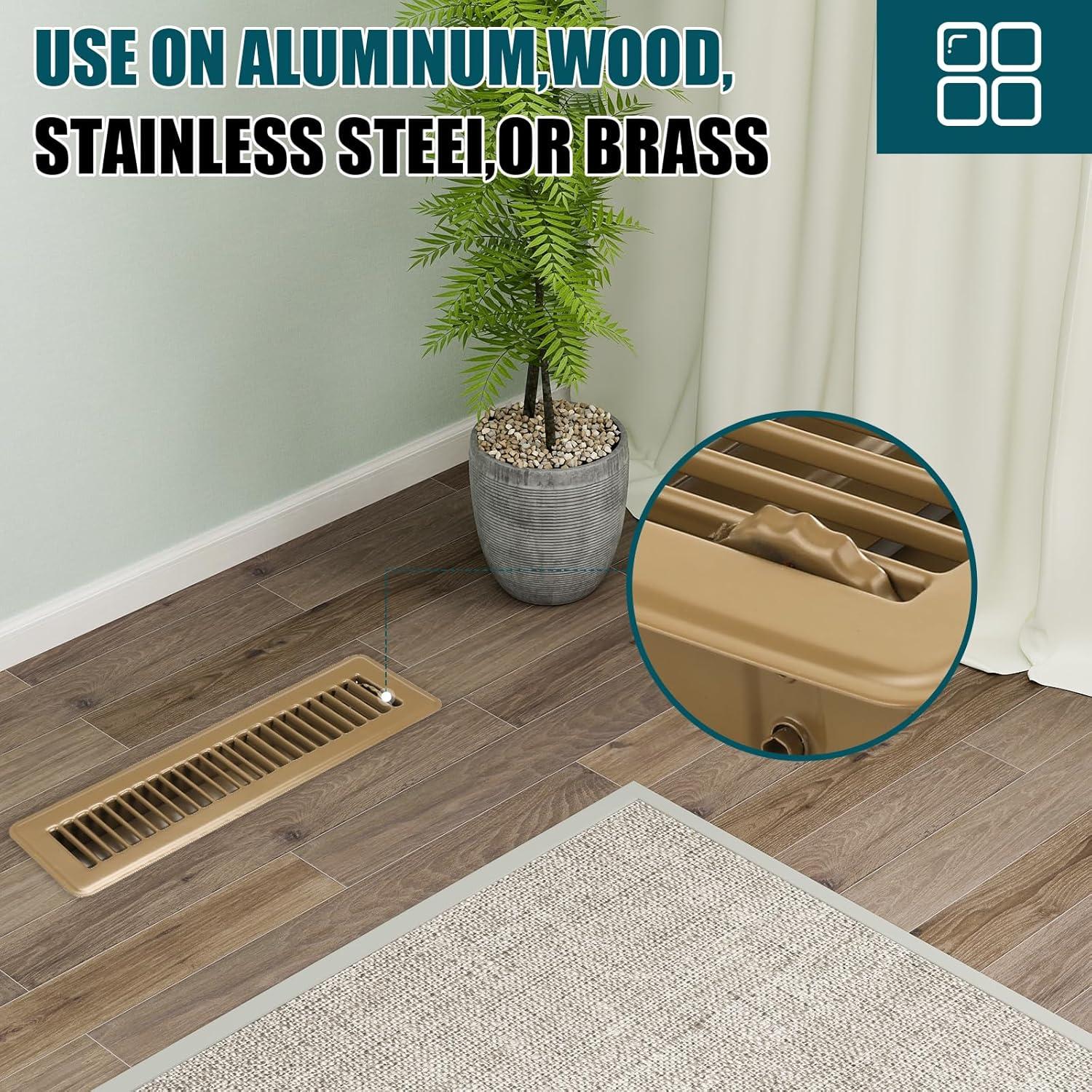 Rejilla de Piso VOISEN 2x12" Marrón Acero Ajustable 2PCS