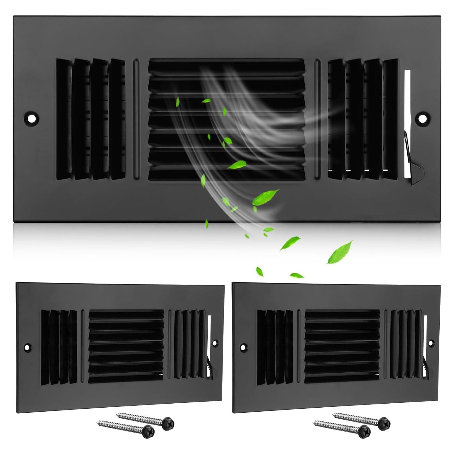 Cubiertas de Ventilación de Techo Wesiti 10x4" 2 Pcs Negro