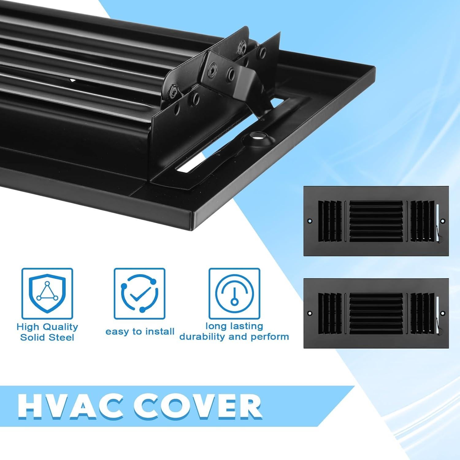 Cubiertas de Ventilación de Techo Wesiti 10x4" 2 Pcs Negro