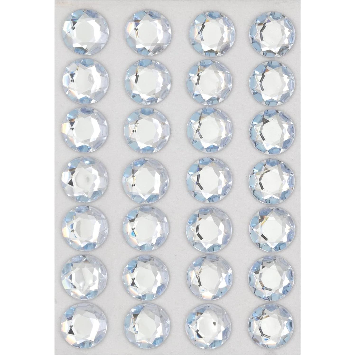 Calcomanías de Gemas Jumbo Pacon, Transparente, 28 Piezas