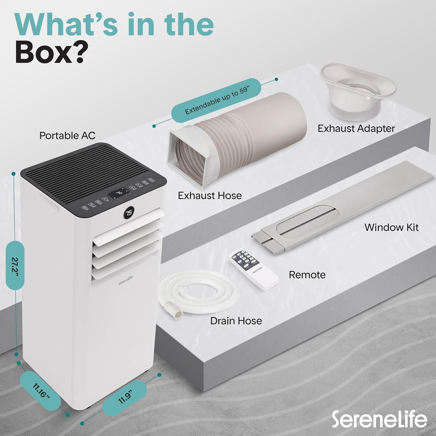 Aire Acondicionado Portátil SereneLife 8000 BTU 32.5 m²