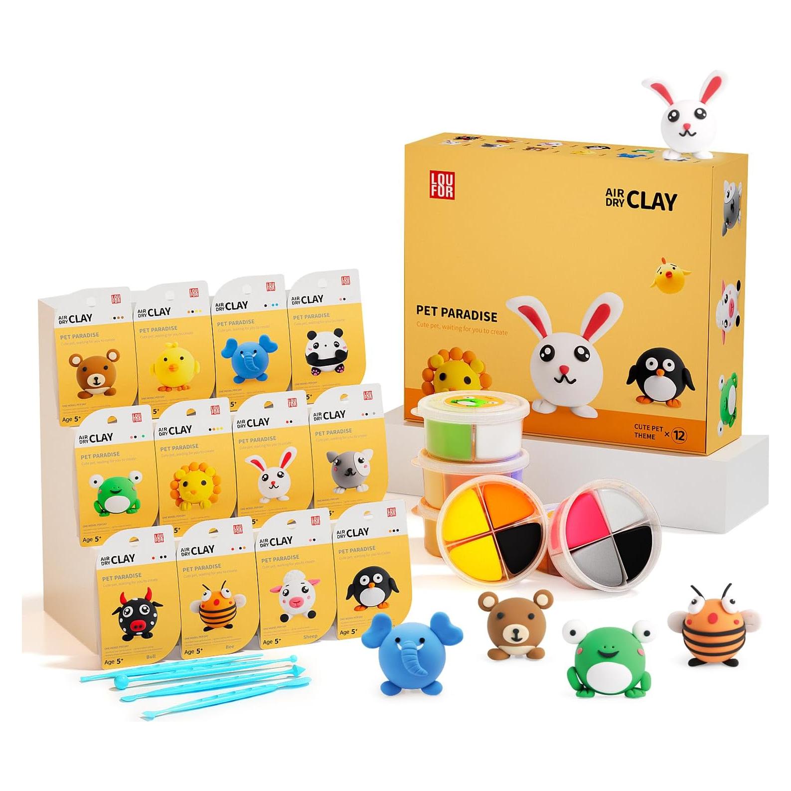 Arcilla Secada al Aire LOUFOR 12 Cajas para Niños DIY