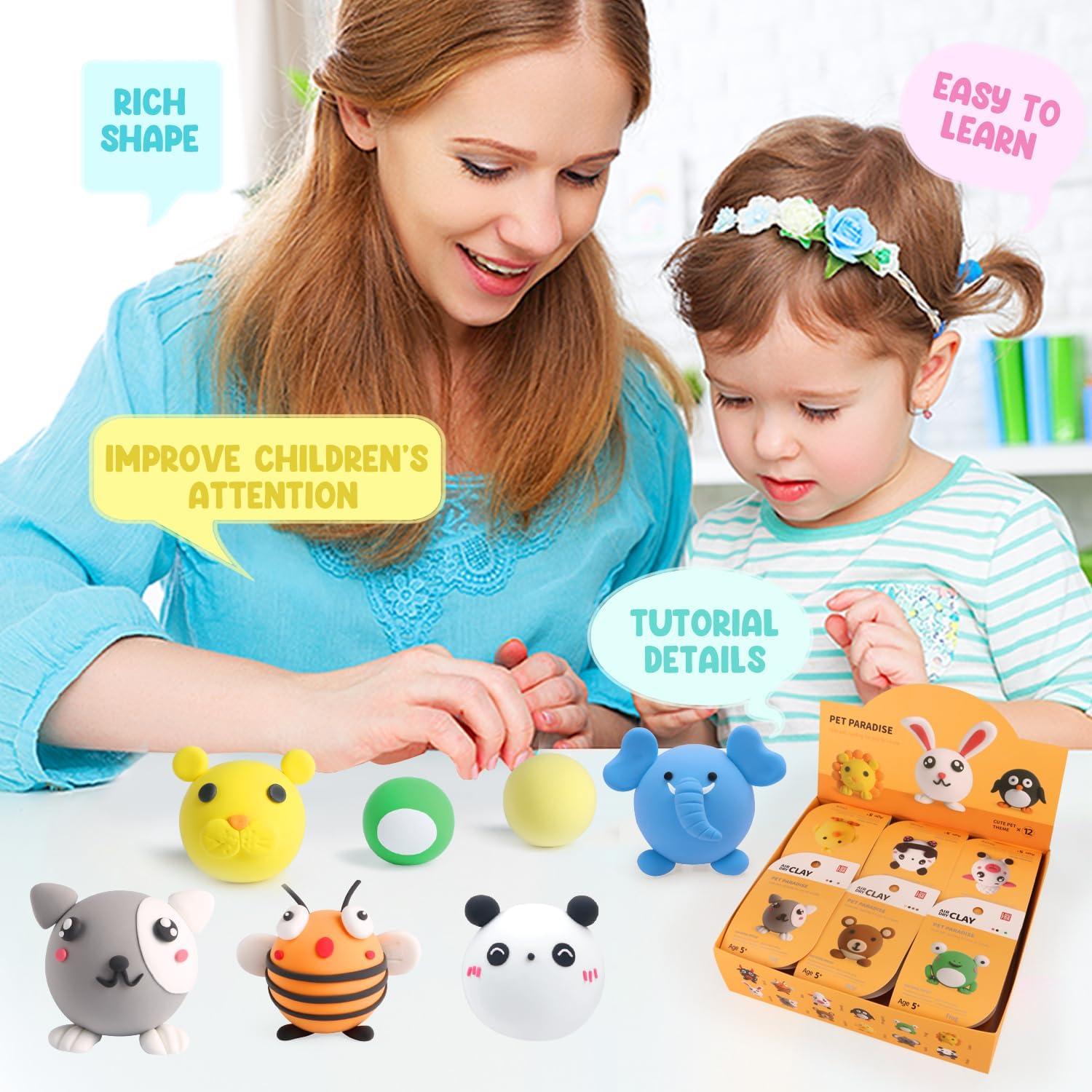 Arcilla Secada al Aire LOUFOR 12 Cajas para Niños DIY