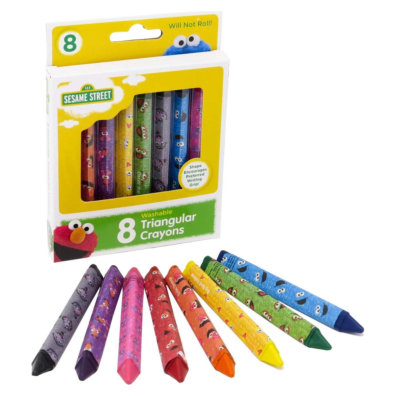 Crayones Triangulares Plaza Sésamo 8 Colores Lavables