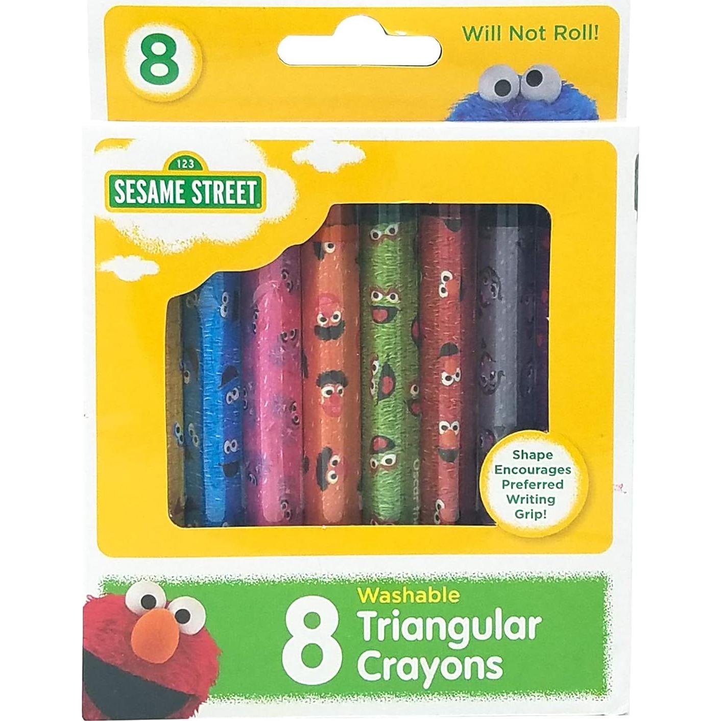 Crayones Triangulares Plaza Sésamo 8 Colores Lavables