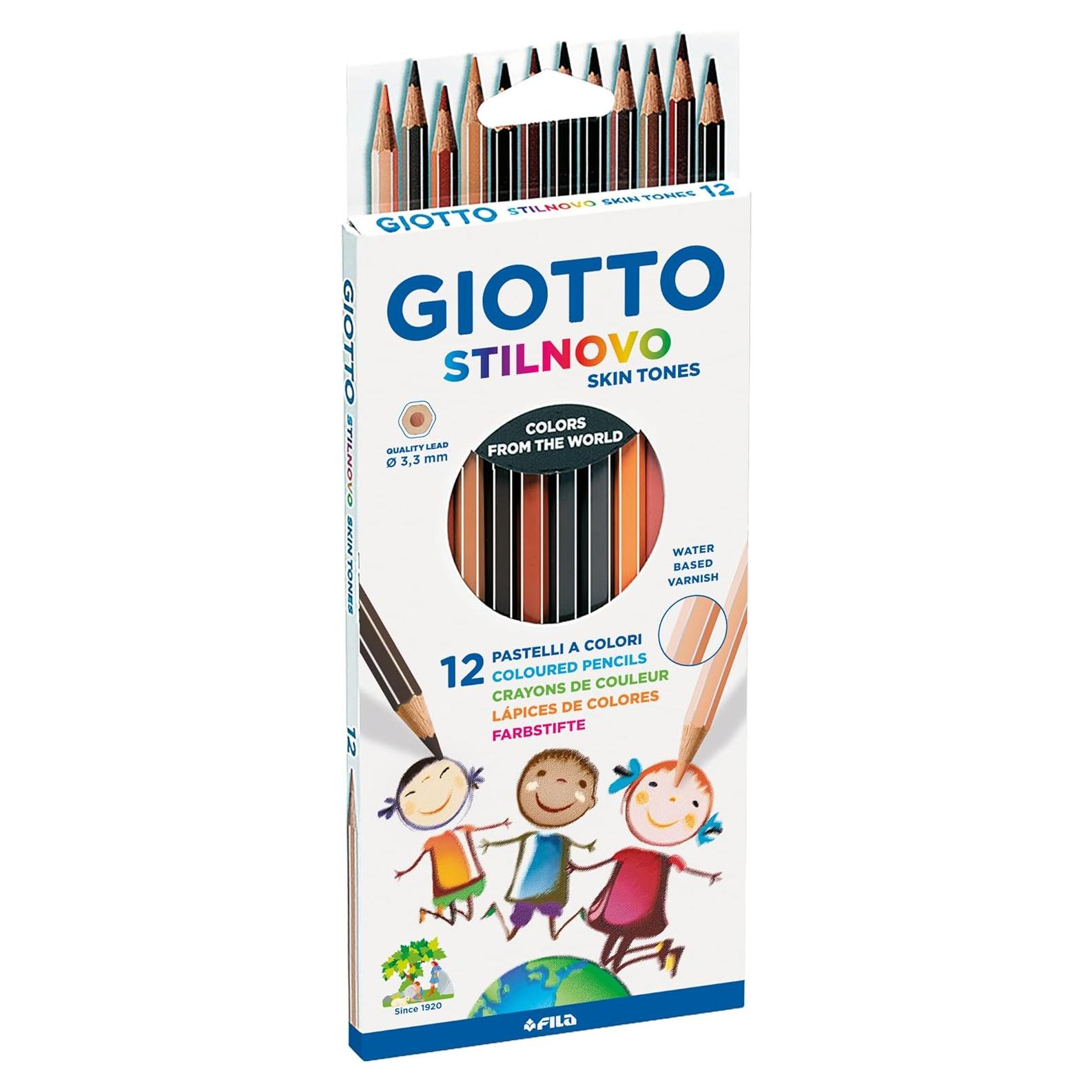 Lápices de Colores Giotto 12 Tonos de Piel Hexagonales