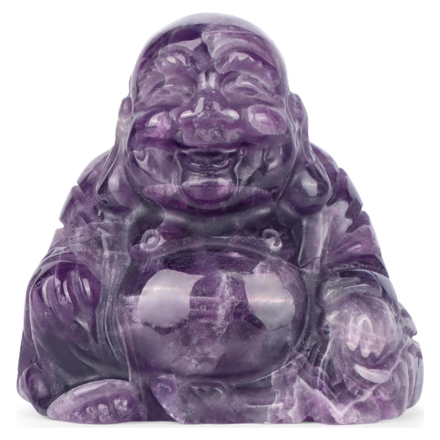 Estatua de Buda Maitreya de Cristal de Amatista Artistone 5cm