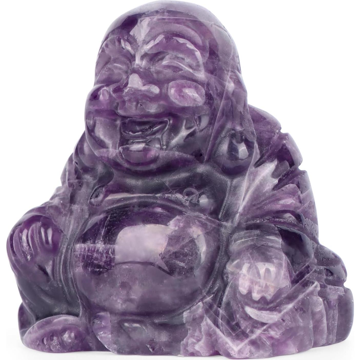 Estatua de Buda Maitreya de Cristal de Amatista Artistone 5cm
