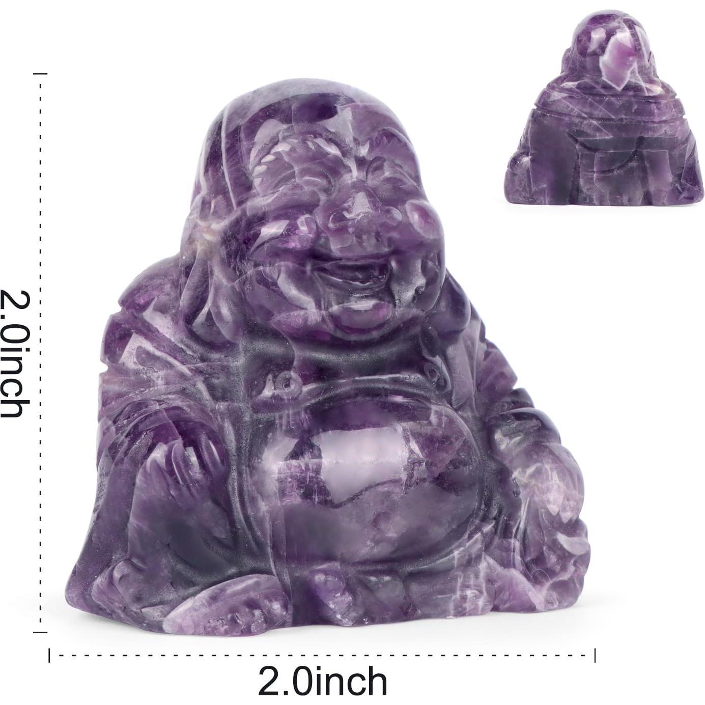 Estatua de Buda Maitreya de Cristal de Amatista Artistone 5cm