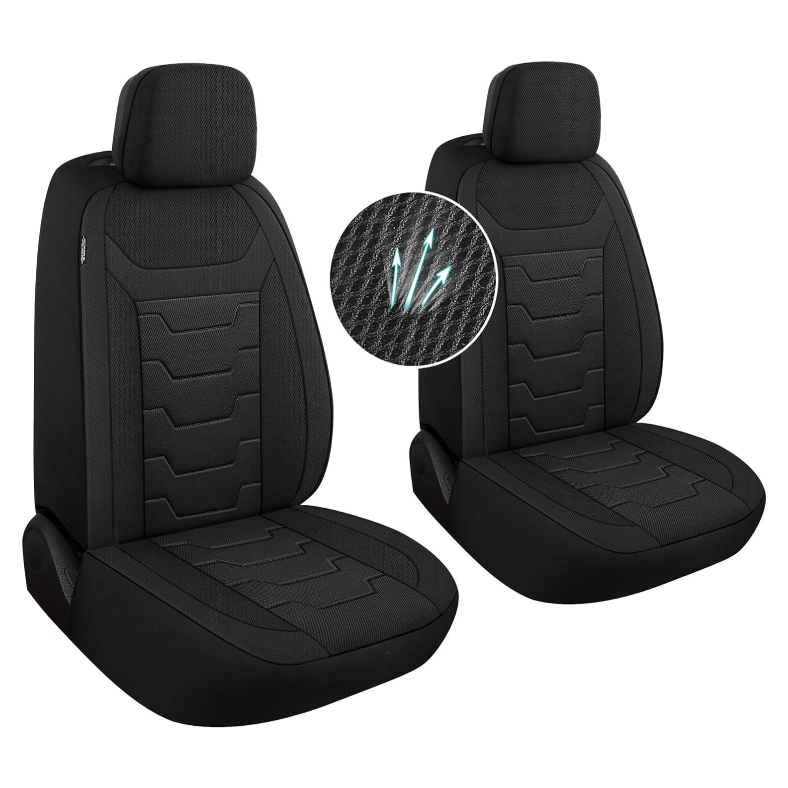 Fundas de Asiento de Coche AOKAOK 3D Transpirables Negro
