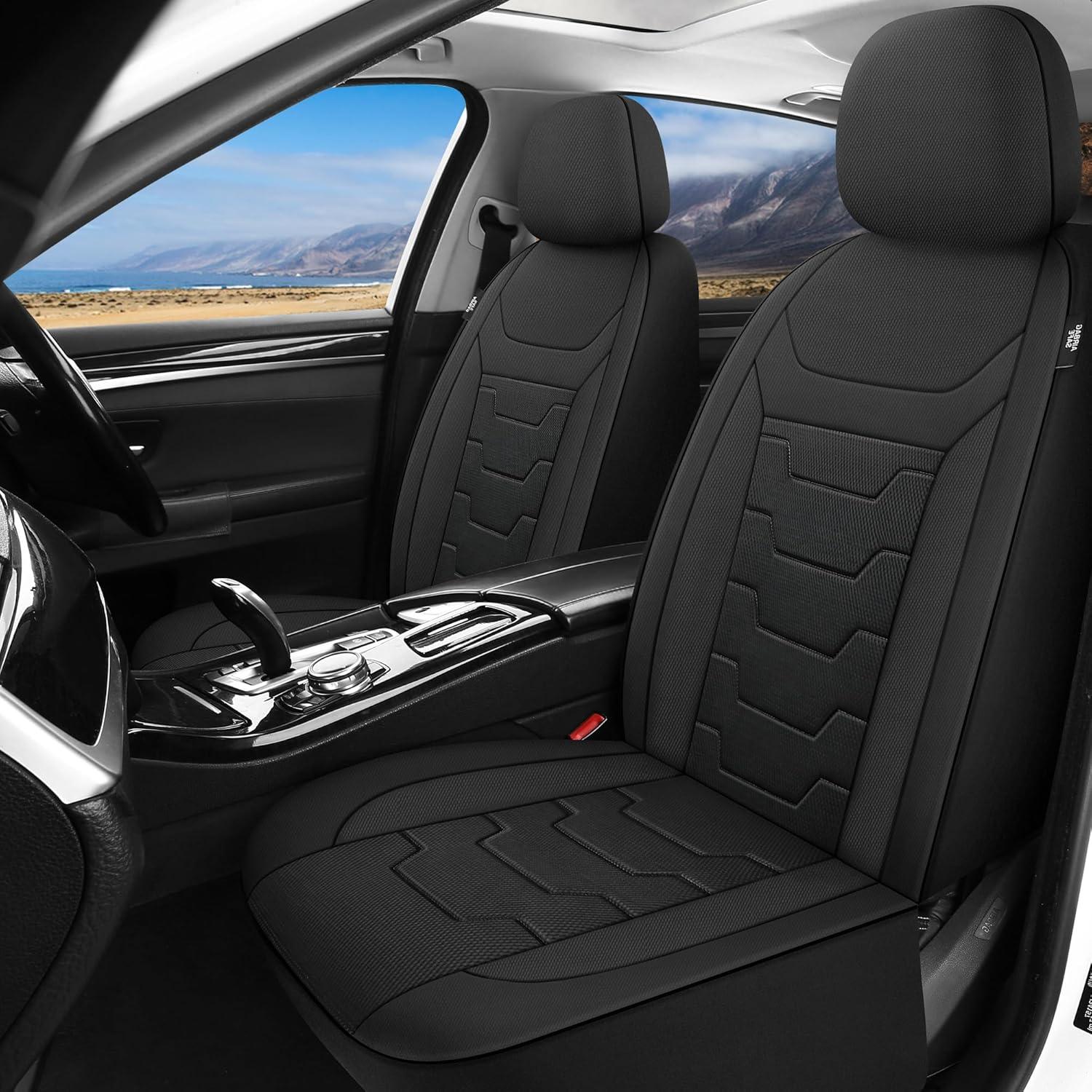 Fundas de Asiento de Coche AOKAOK 3D Transpirables Negro