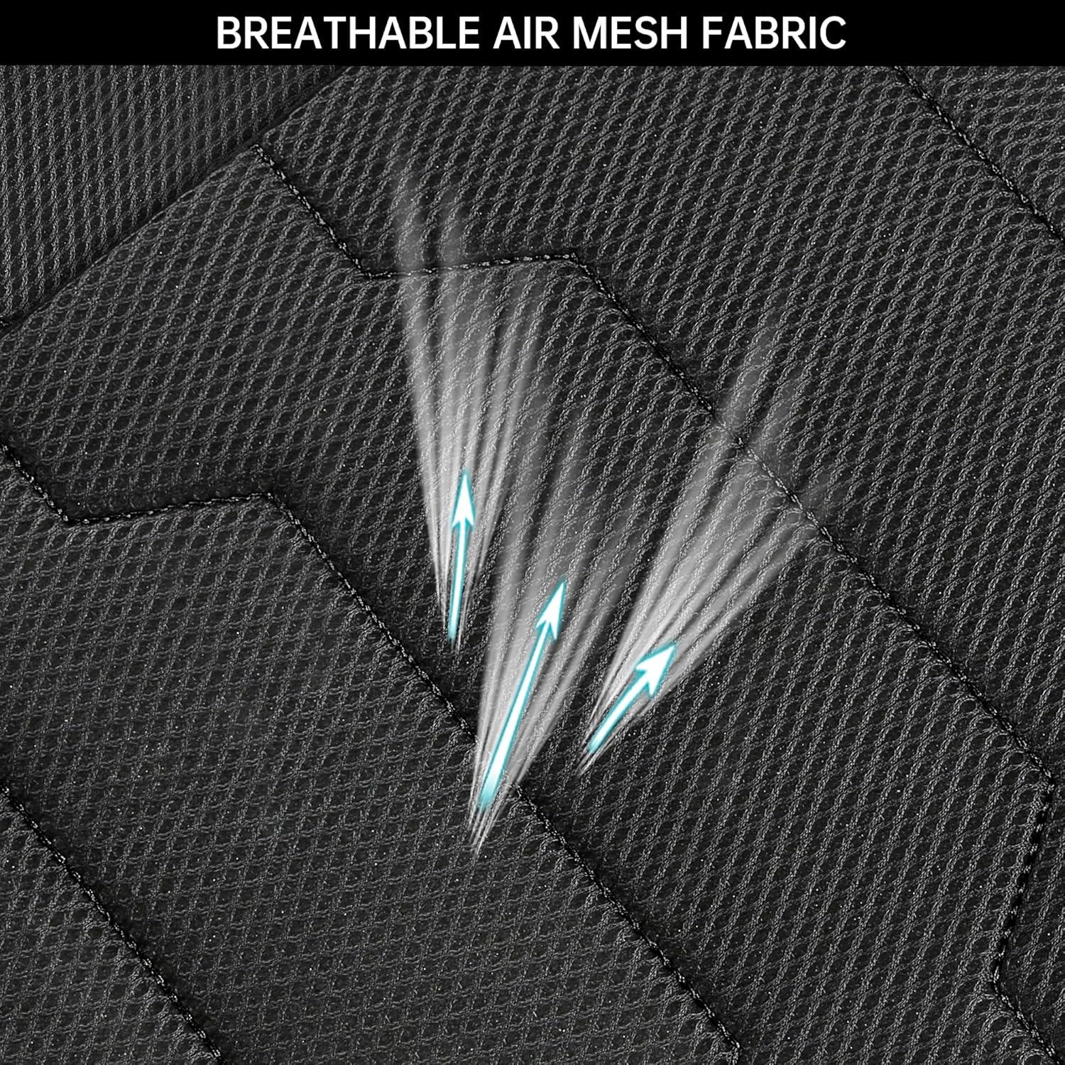 Fundas de Asiento de Coche AOKAOK 3D Transpirables Negro