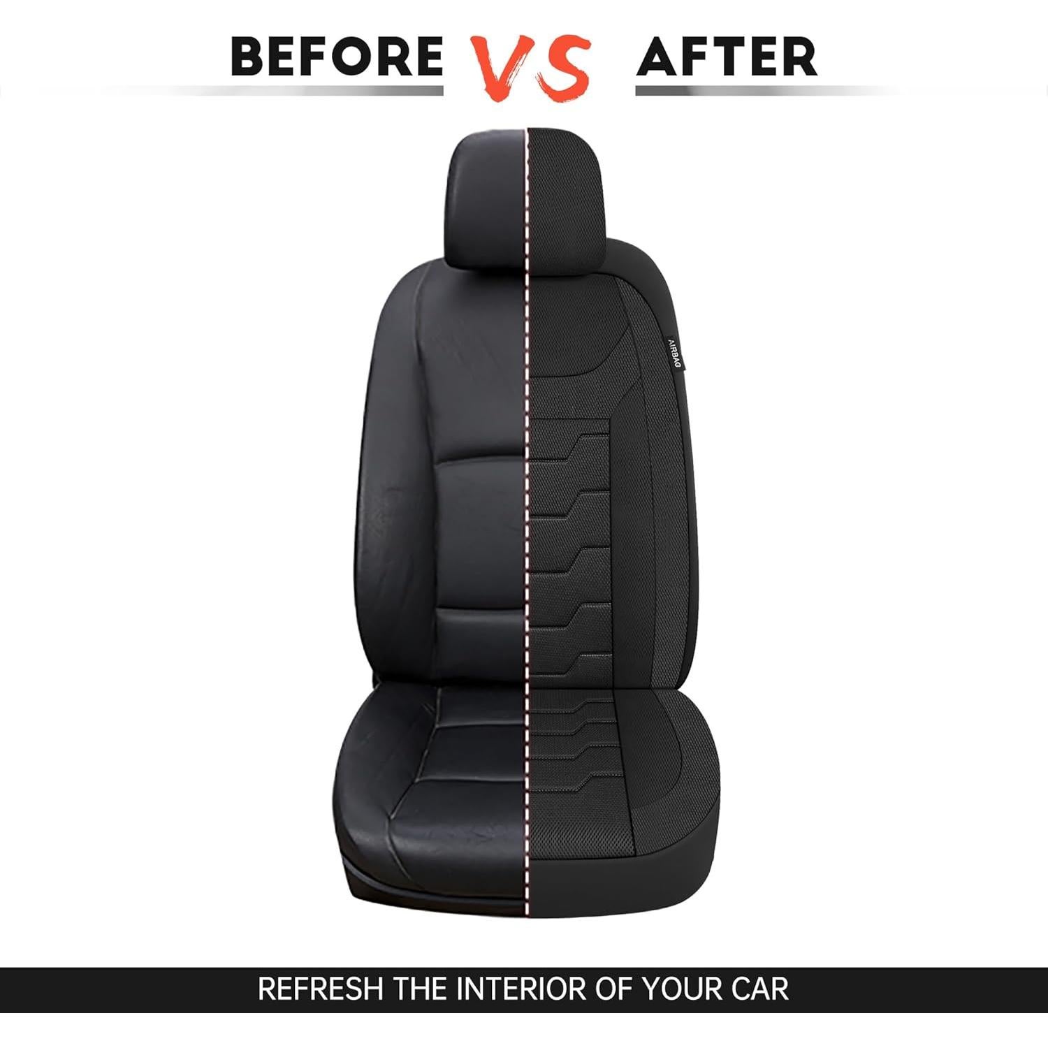 Fundas de Asiento de Coche AOKAOK 3D Transpirables Negro