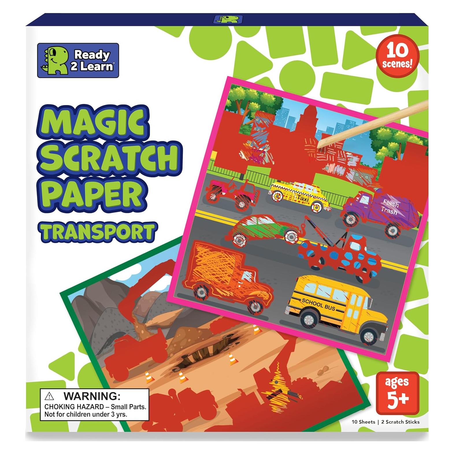 Papel de Rascar Mágico Learning Advantage - Transporte - 10 Escenas