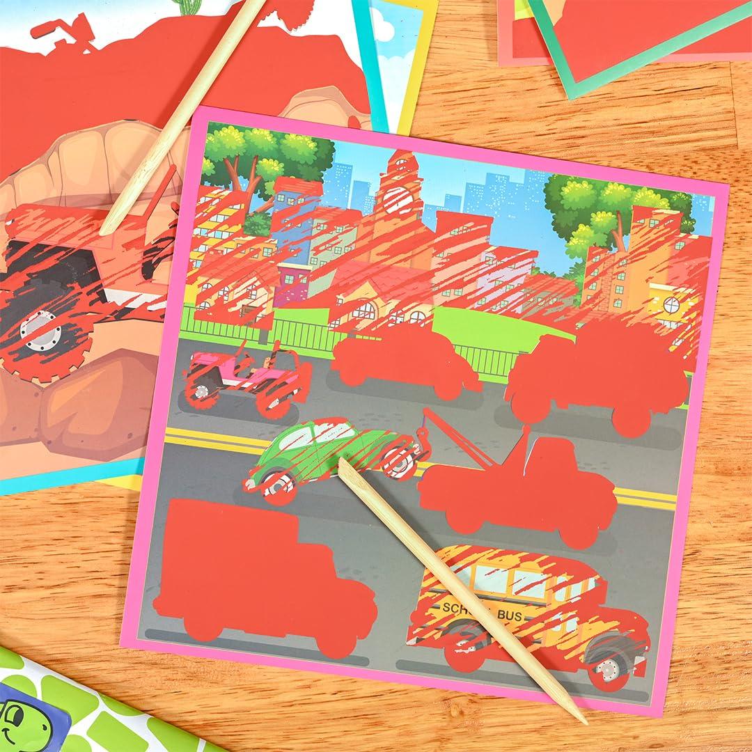 Papel de Rascar Mágico Learning Advantage - Transporte - 10 Escenas