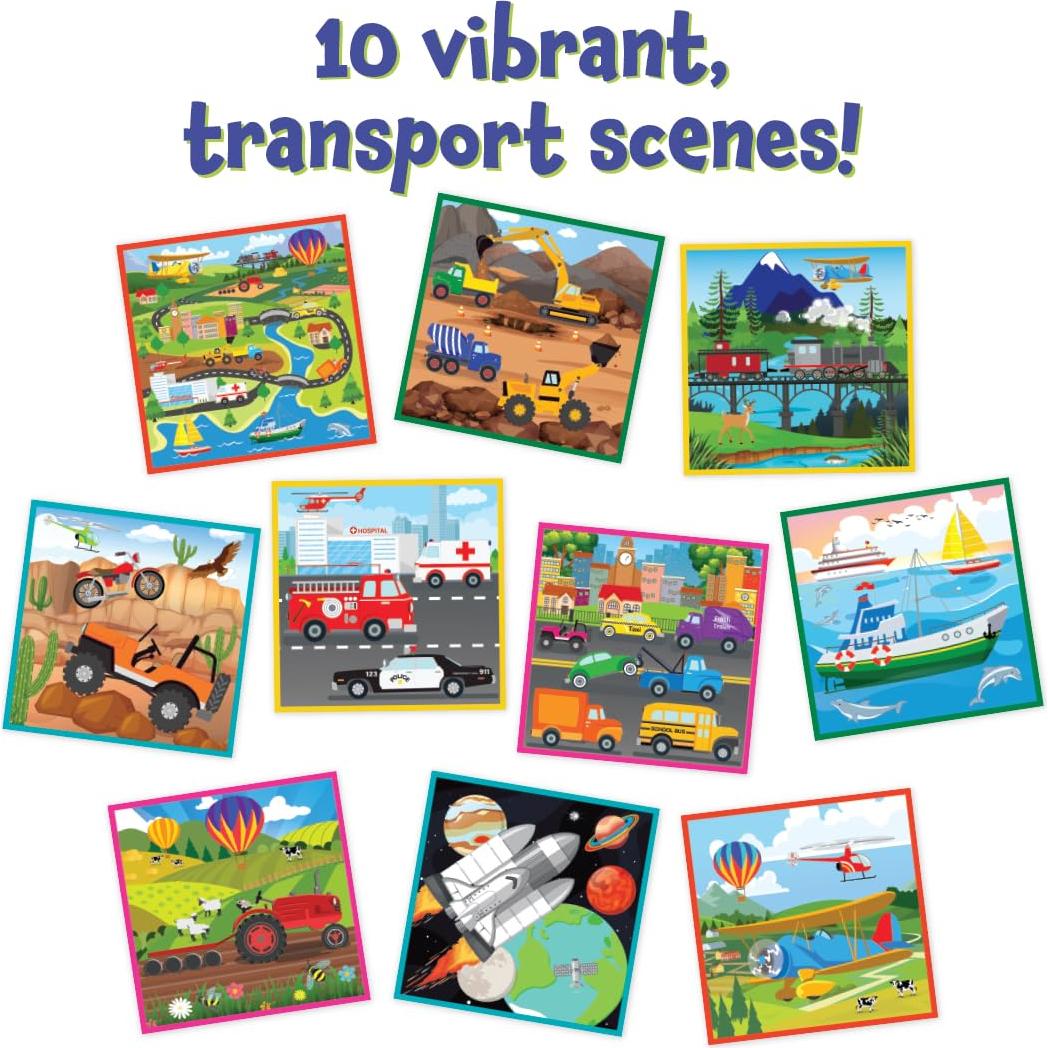 Papel de Rascar Mágico Learning Advantage - Transporte - 10 Escenas