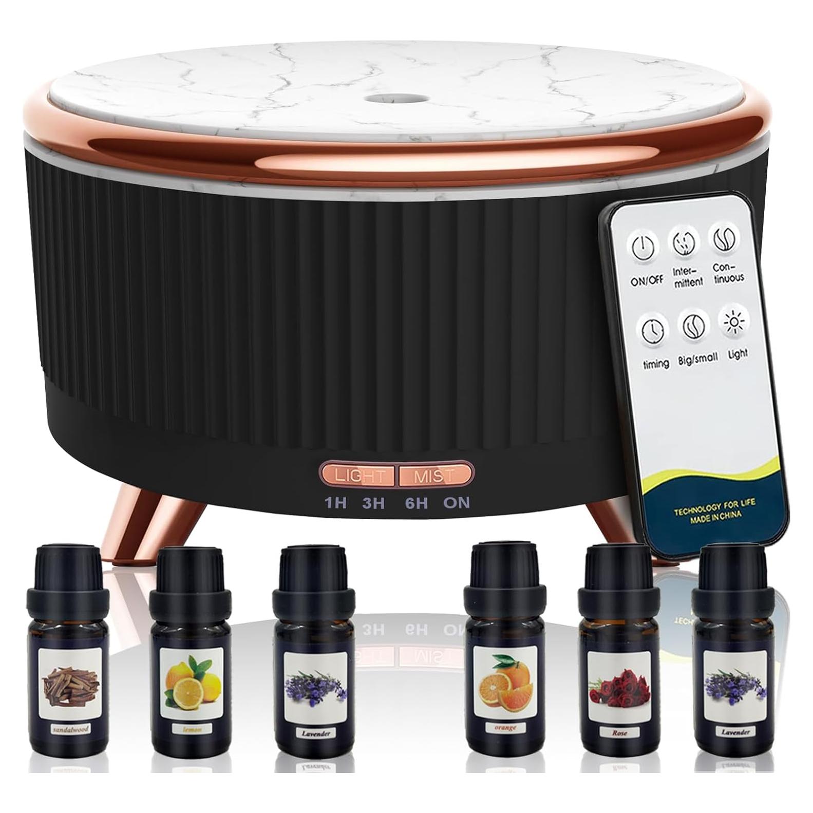 Difusor de Aceite Esencial Elcxsla 500ml con 6 Aceites y Control Remoto