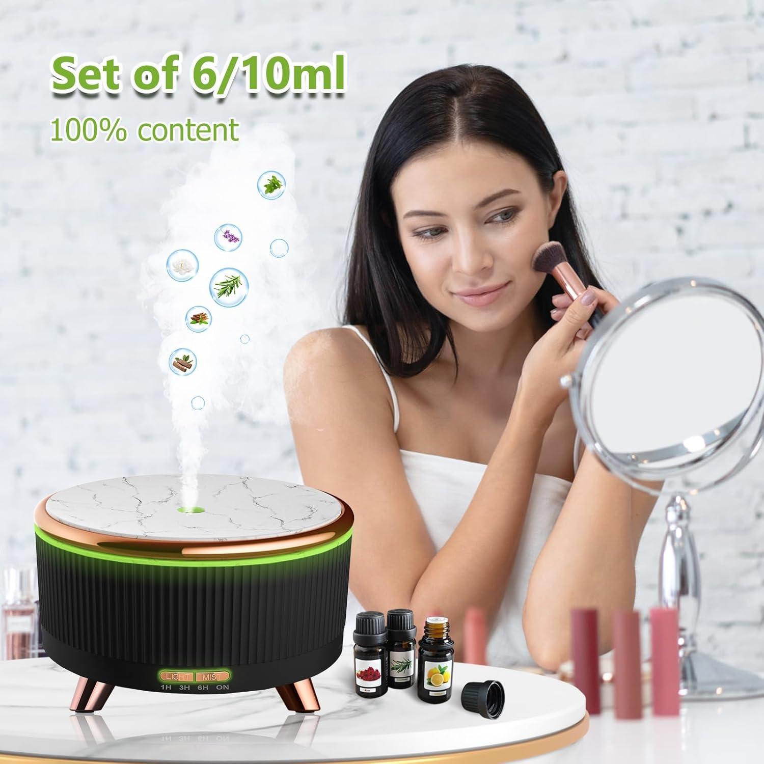 Difusor de Aceite Esencial Elcxsla 500ml con 6 Aceites y Control Remoto