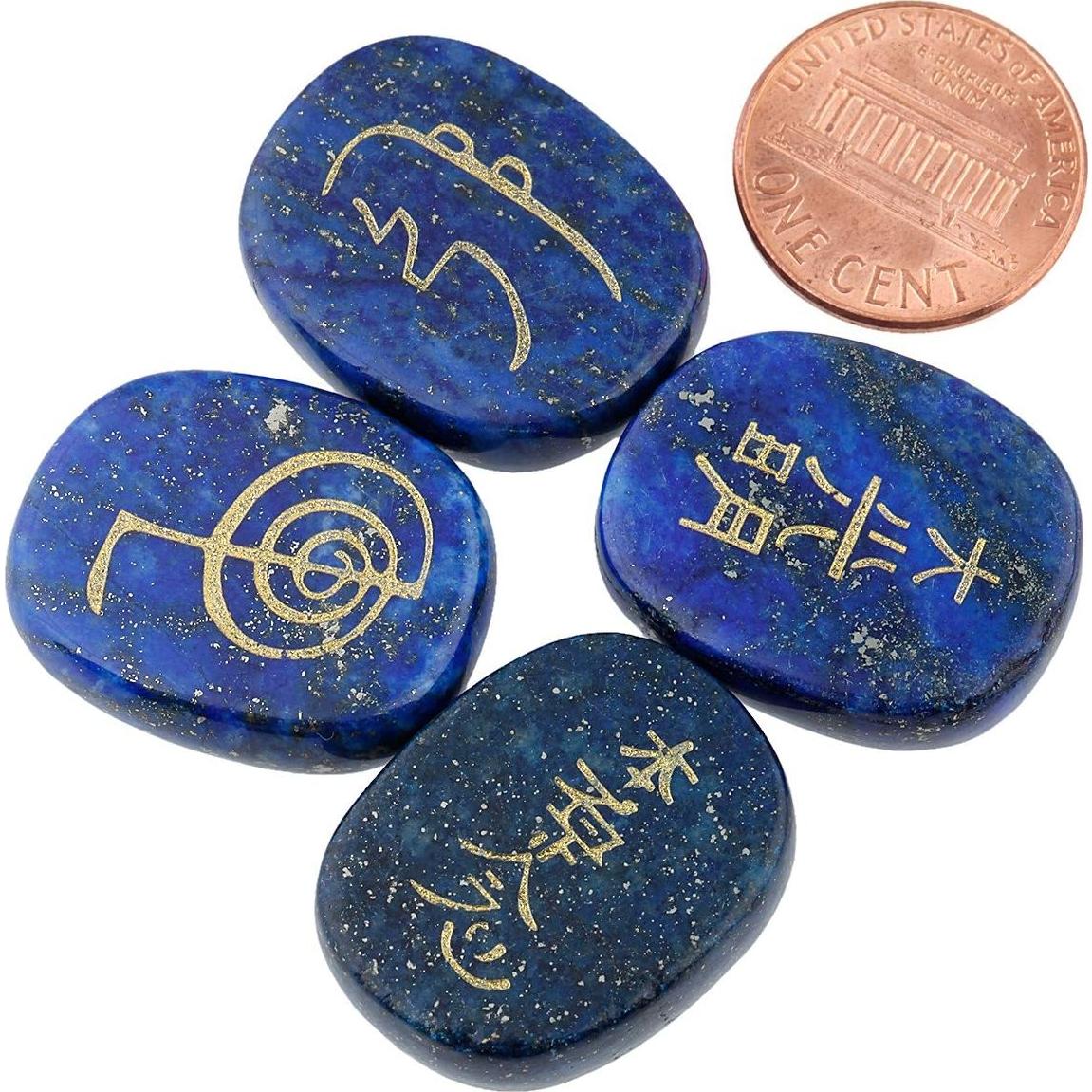 Piedras de Chakra Lapislázuli Mookaitedecor 4 Piezas Reiki