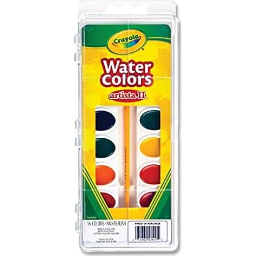 Set de Acuarelas Crayola Artista II 16 colores lavables