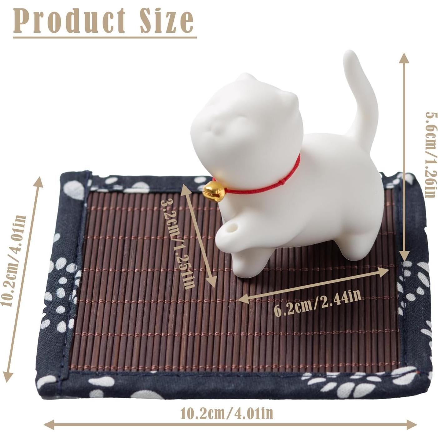 Soporte de Incienso Gato Cerámica JFGLORIX 7.5x3x6 cm