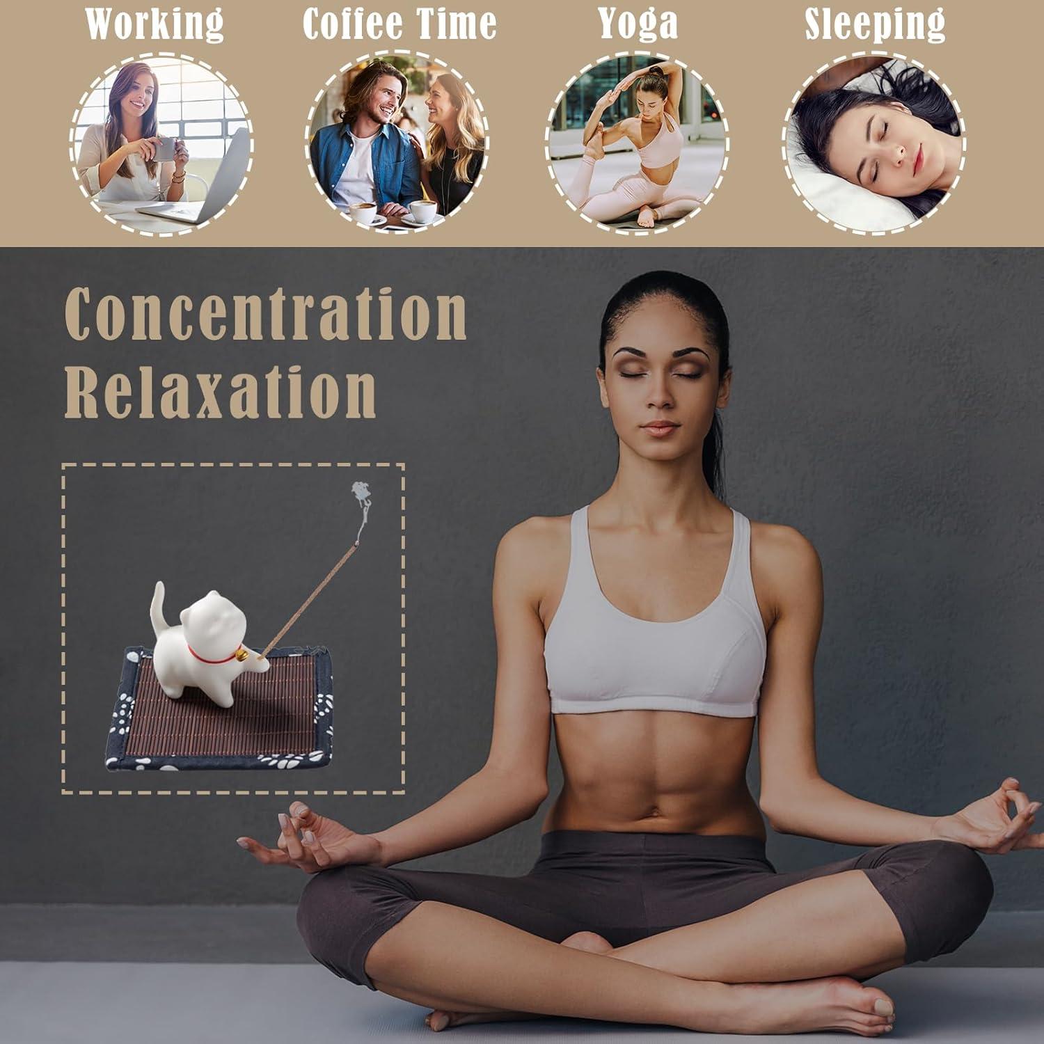 Soporte de Incienso Gato Cerámica JFGLORIX 7.5x3x6 cm