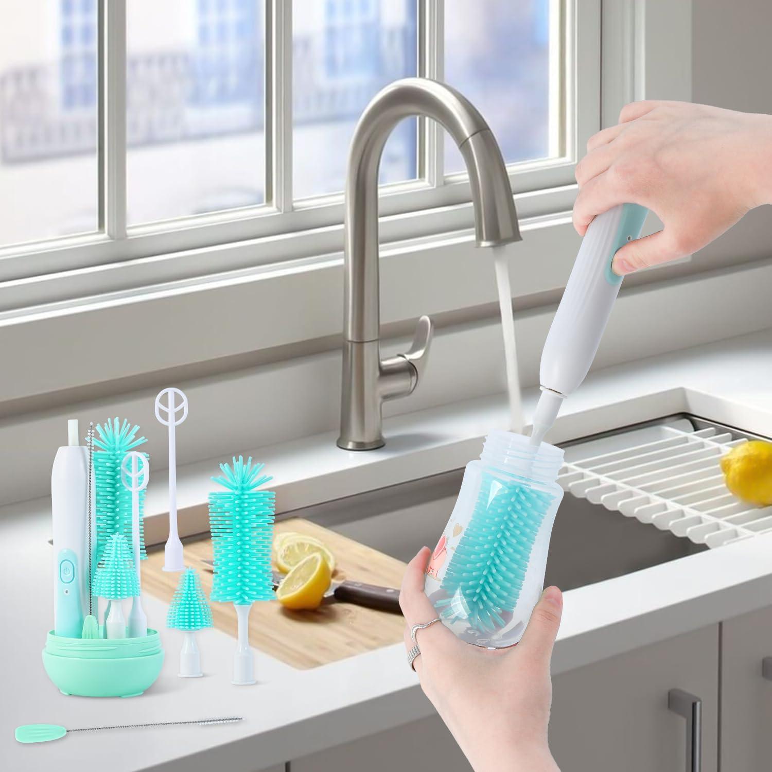 Limpiador Eléctrico de Botellas LIFRTRIBE Verde con Accesorios