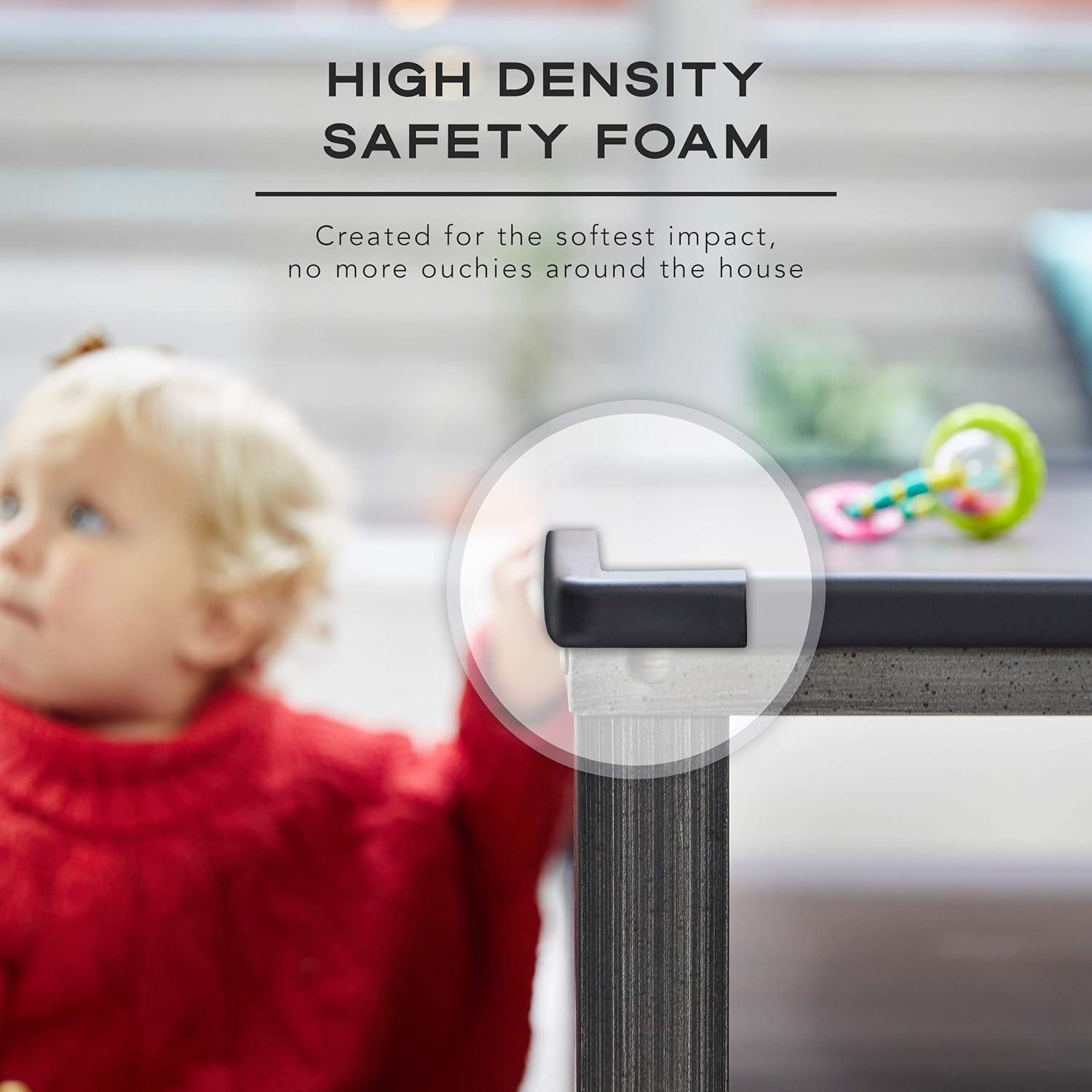 Bebe Earth - Protectores de Esquinas y Bordes para Bebés - 16 Unidades - Seguridad Muebles - Color Negro