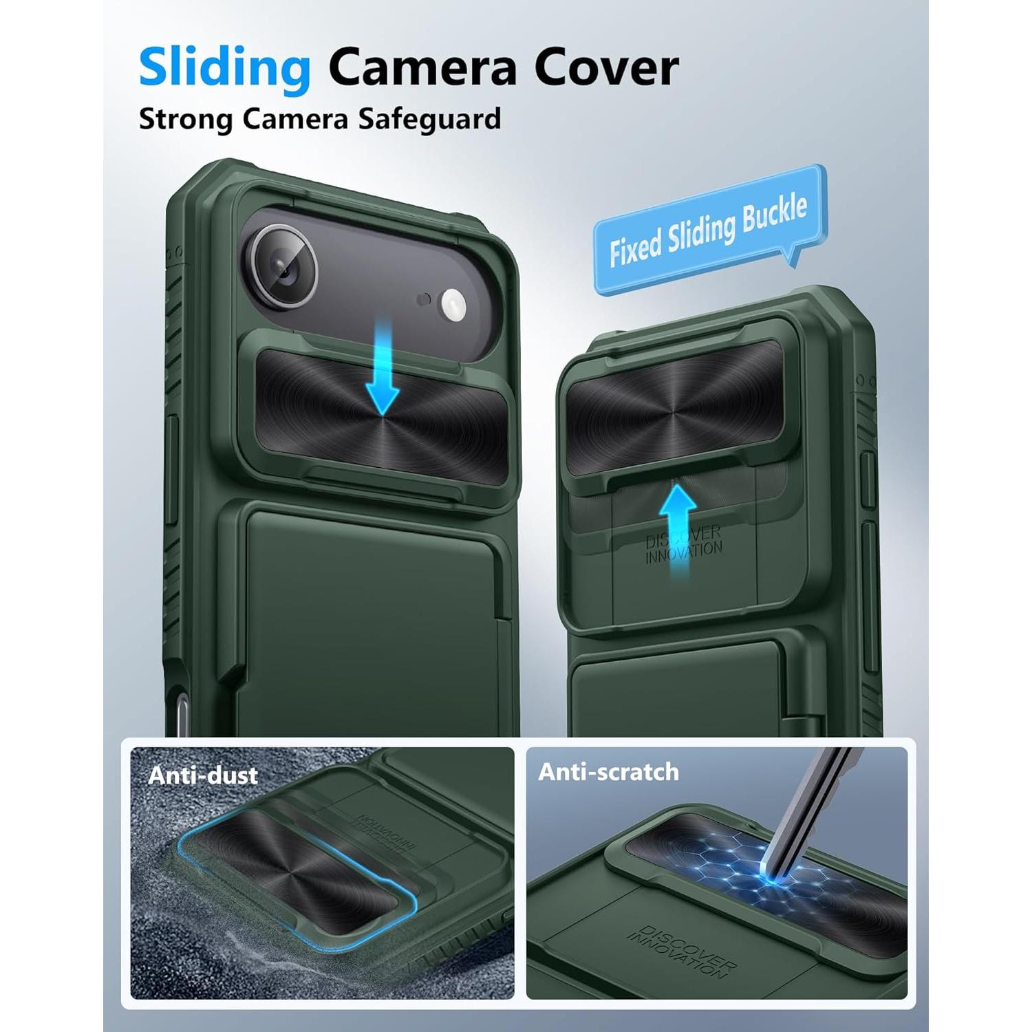 Funda de Cartera ATATOO para iPhone Air 2025 Verde, 3-5 Tarjetas