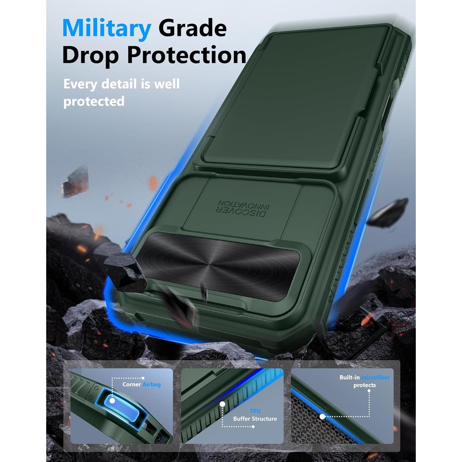 Funda de Cartera ATATOO para iPhone Air 2025 Verde, 3-5 Tarjetas