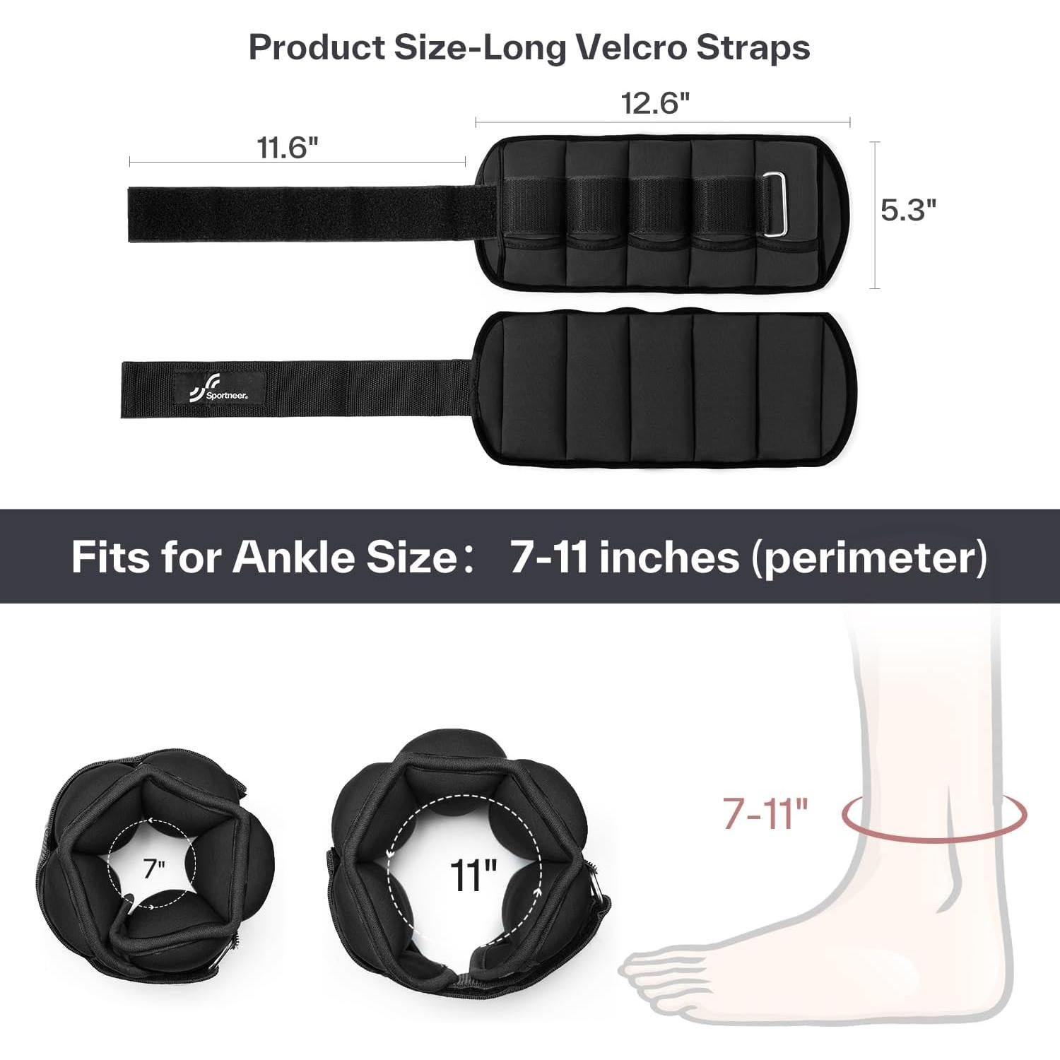 Pesas de Tobillo Ajustables Sportneer 3.2 kg para Ejercicio