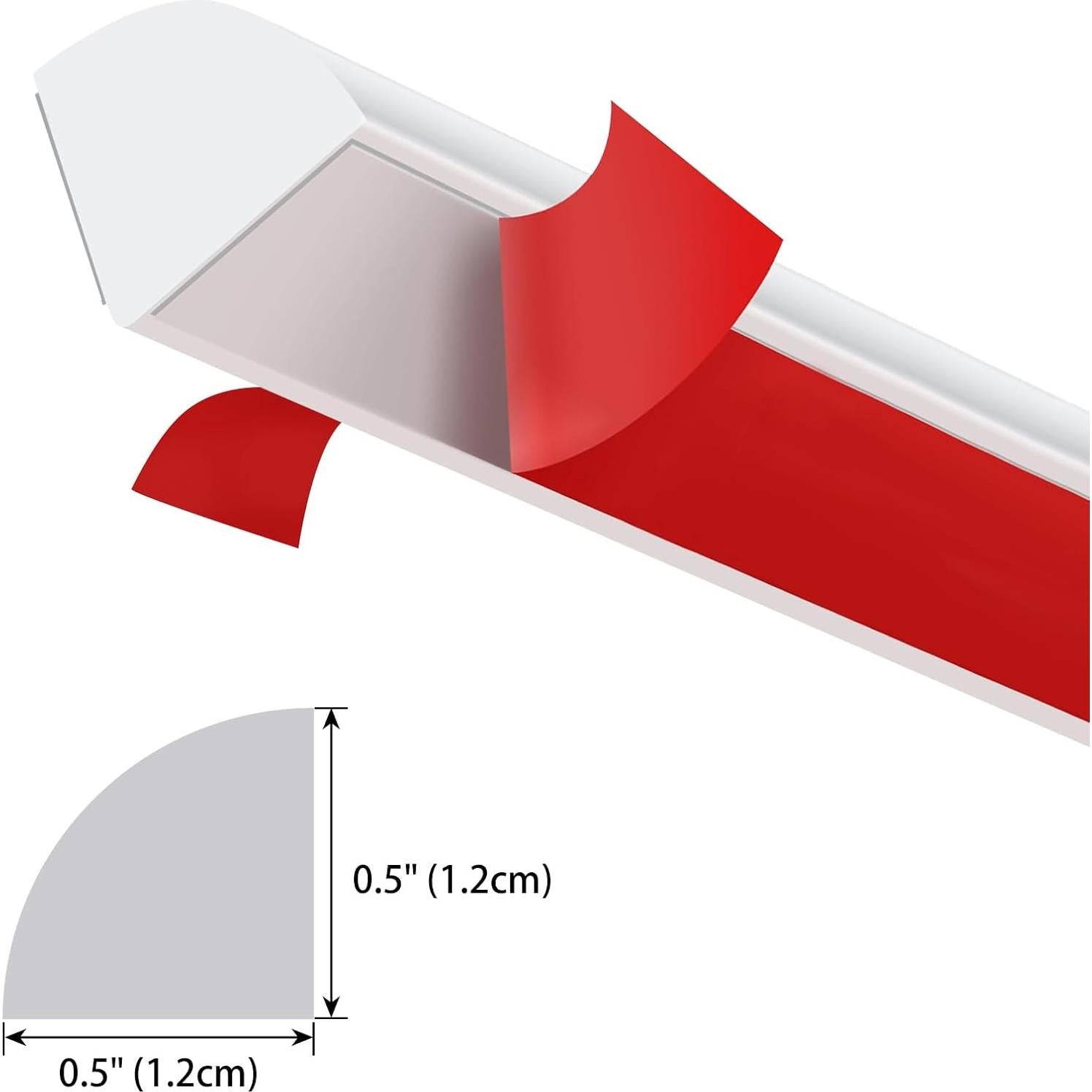 Moldura Cuarterón Autoadhesiva Gaahing 1.27 cm x 99.06 cm Caucho