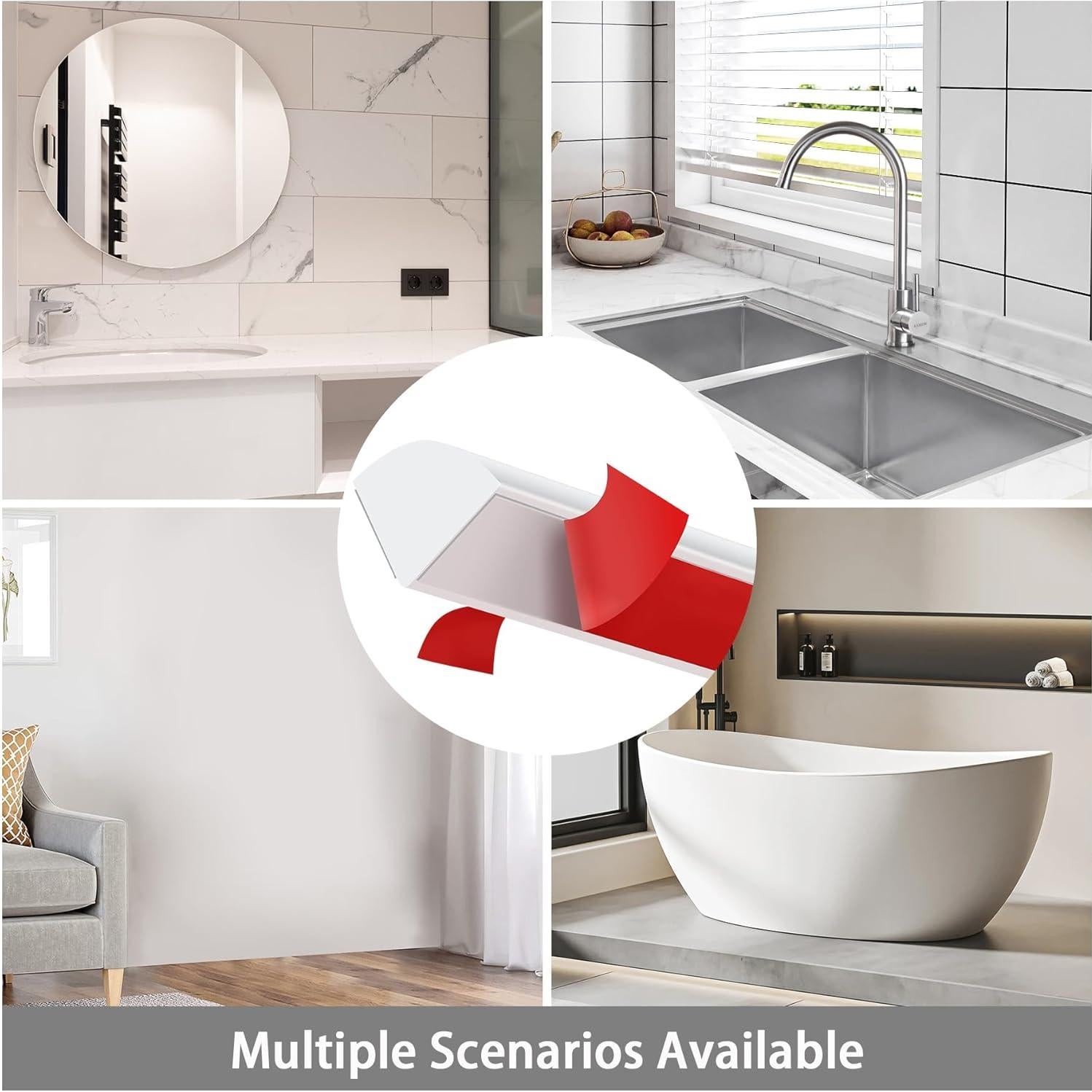 Moldura Cuarterón Autoadhesiva Gaahing 1.27 cm x 99.06 cm Caucho