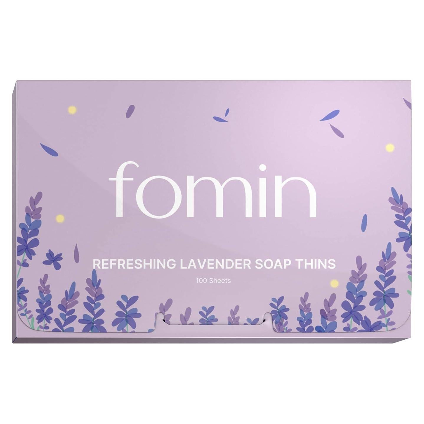 Hojas de Jabón Antibacteriano FOMIN - 100 Hojas Lavanda