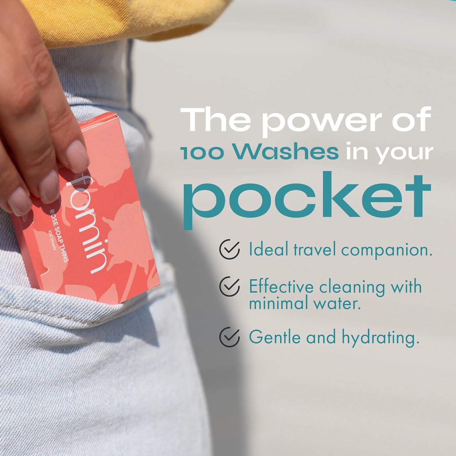 Hojas de Jabón Antibacteriano FOMIN - 100 Hojas Lavanda