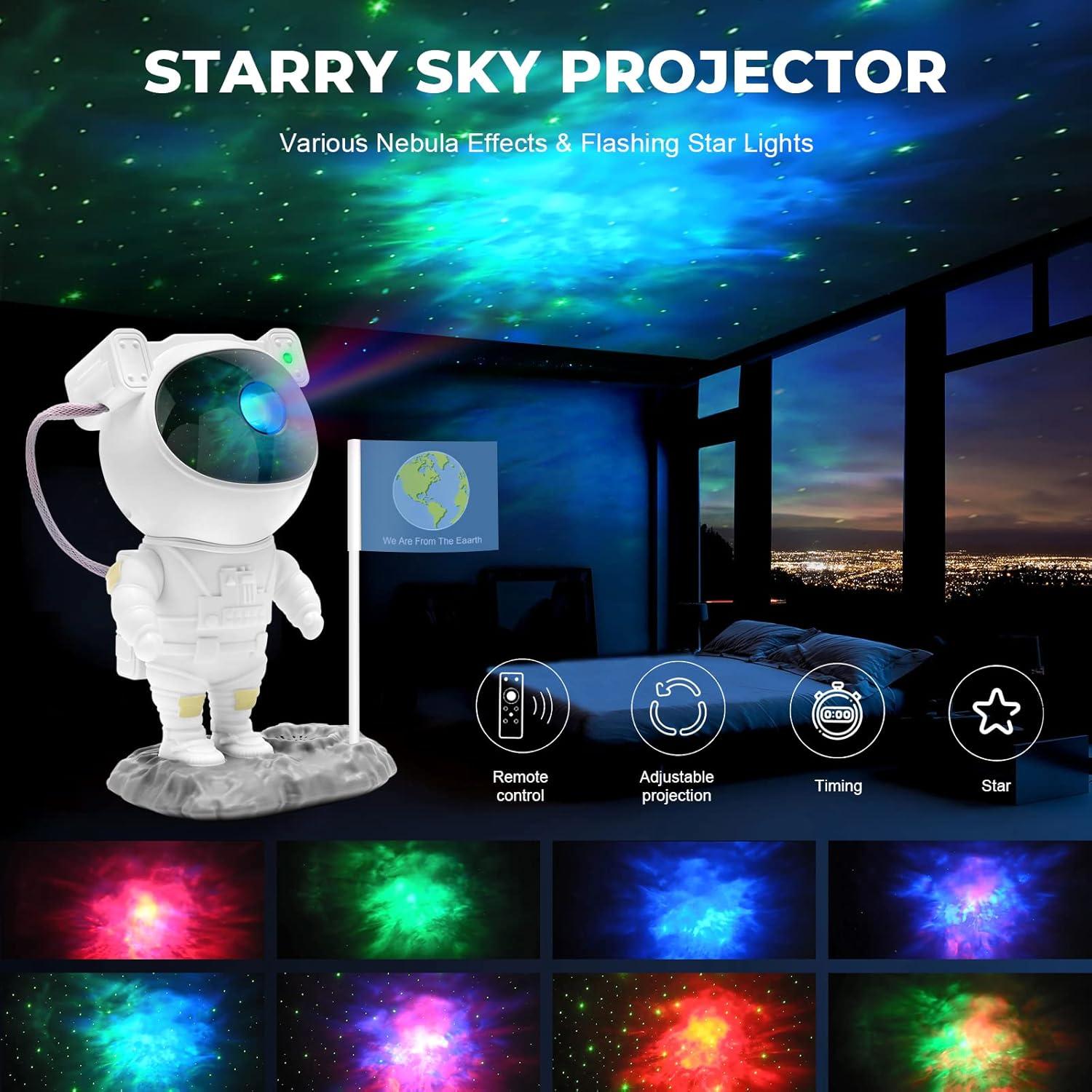 Proyector Astronauta Galaxy LUXONIC con Bluetooth y Control Remoto