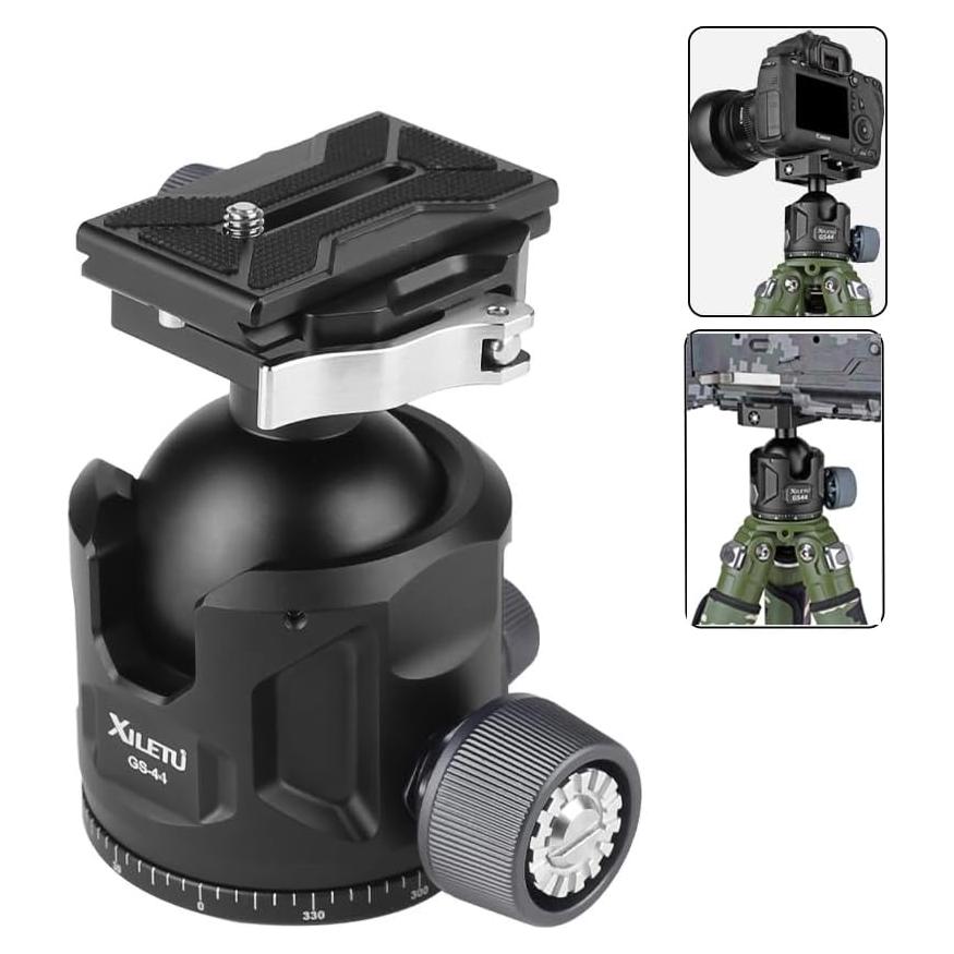 Cabezal de bola de aluminio XILETU 44mm para trípode DSLR 35kg