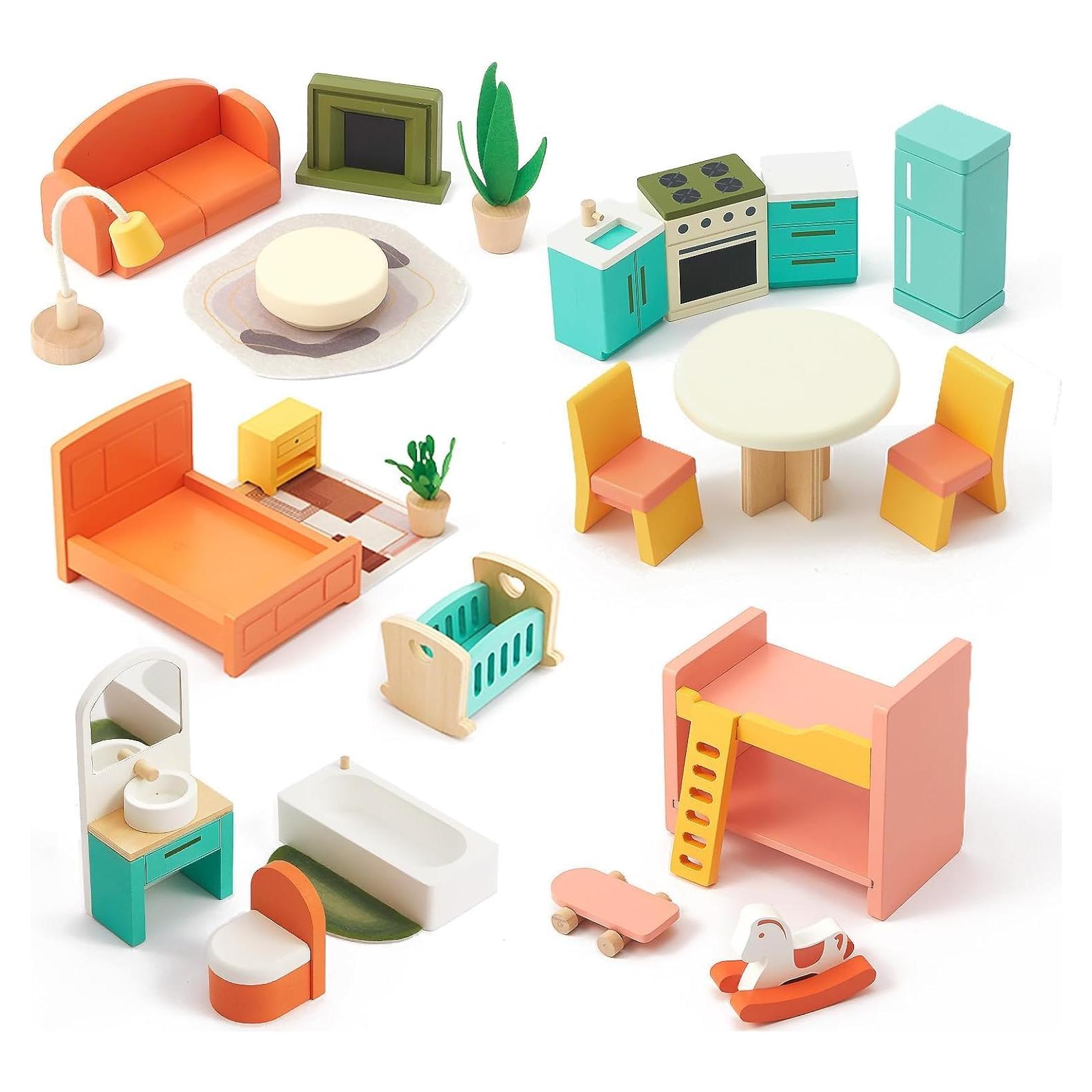 Conjunto de Muebles de Casa de Muñecas Giantbean 26 Pcs