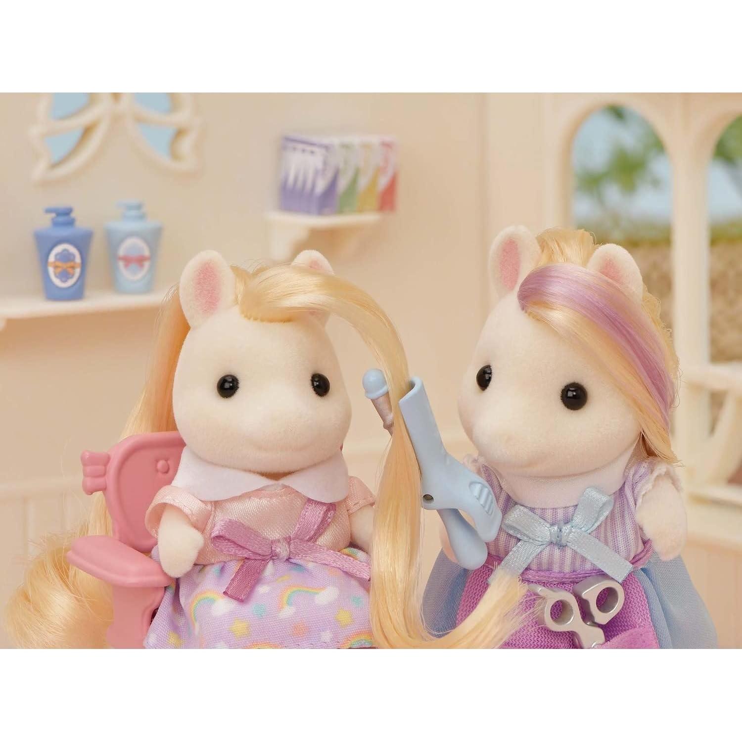 Salón de Peluquería Elegante Calico Critters con 40 Accesorios