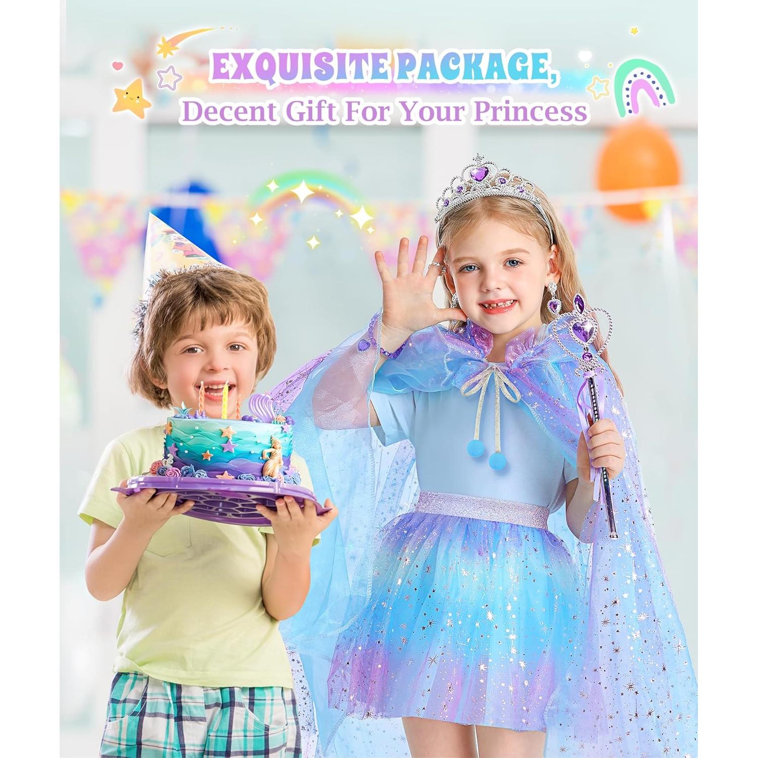 Disfraz de Princesa para Niñas DOLNOW con Capa Brillante y Accesorios