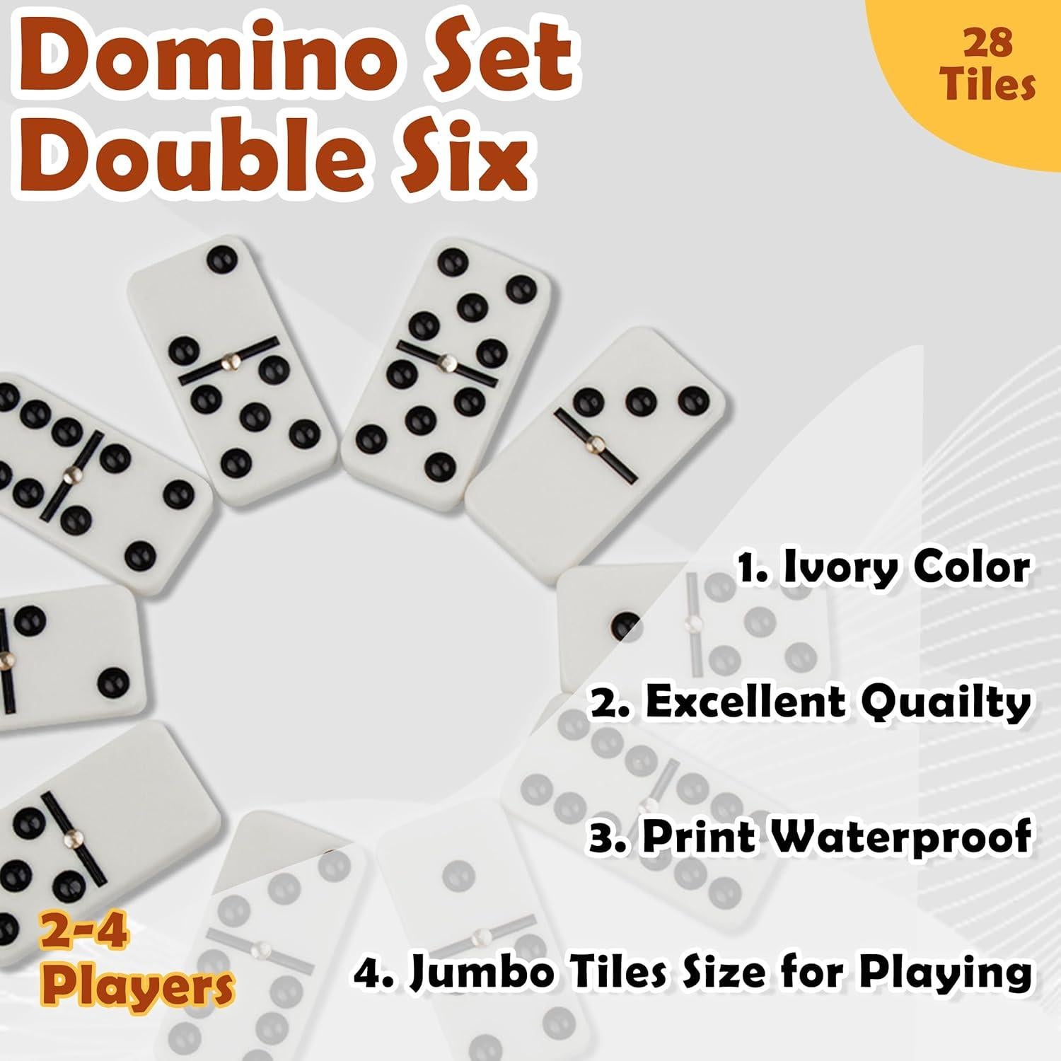 Juego de Dominó Doble 6 Smilejoy con Caja de Madera para 2 Jugadores