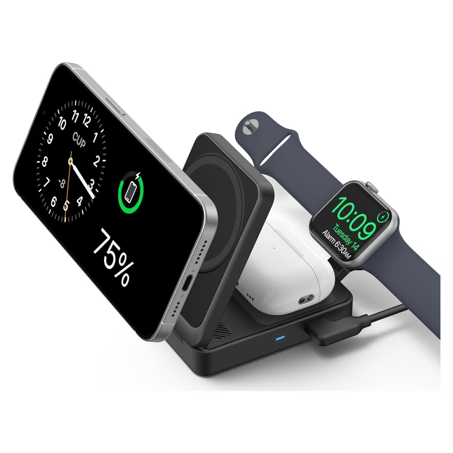 Estación de Carga Anker MagGo 3-en-1 para iPhone 16