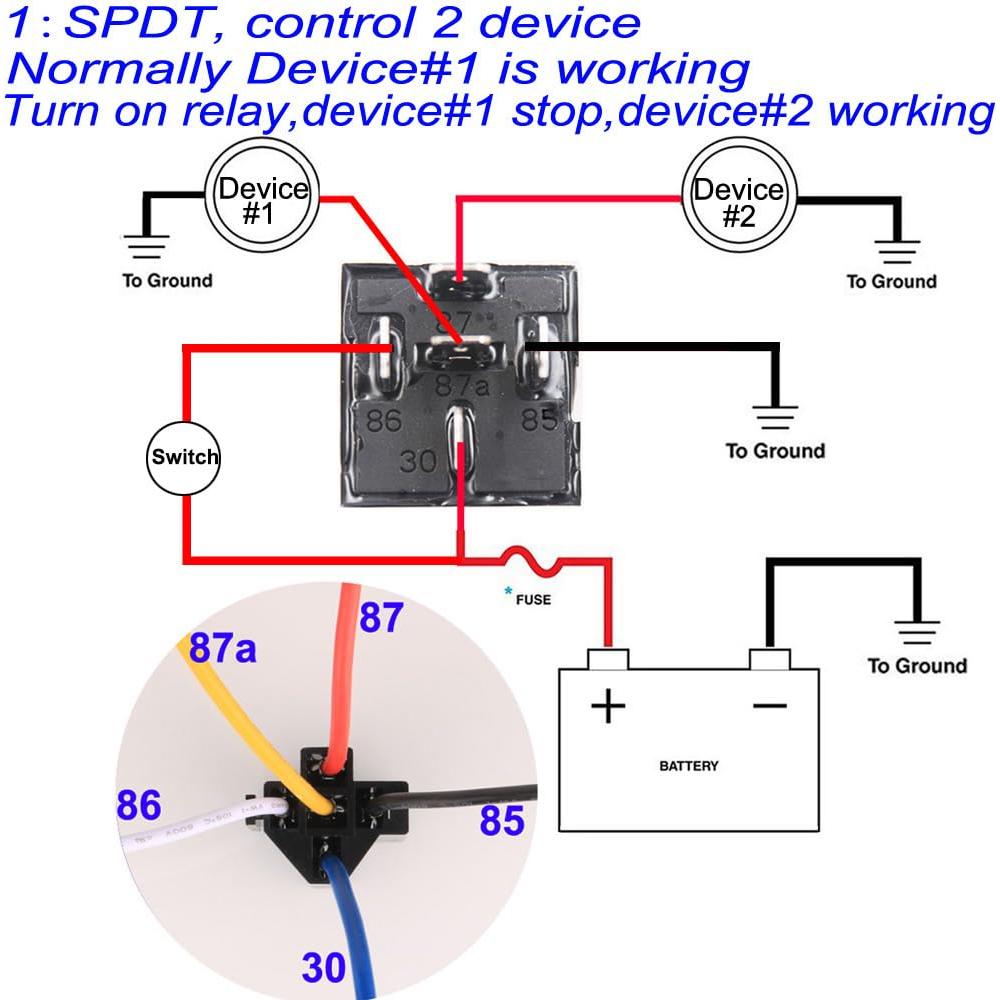 Relé de Coche 24V 40A Gebildet con Arnés 5 Pines y Cables