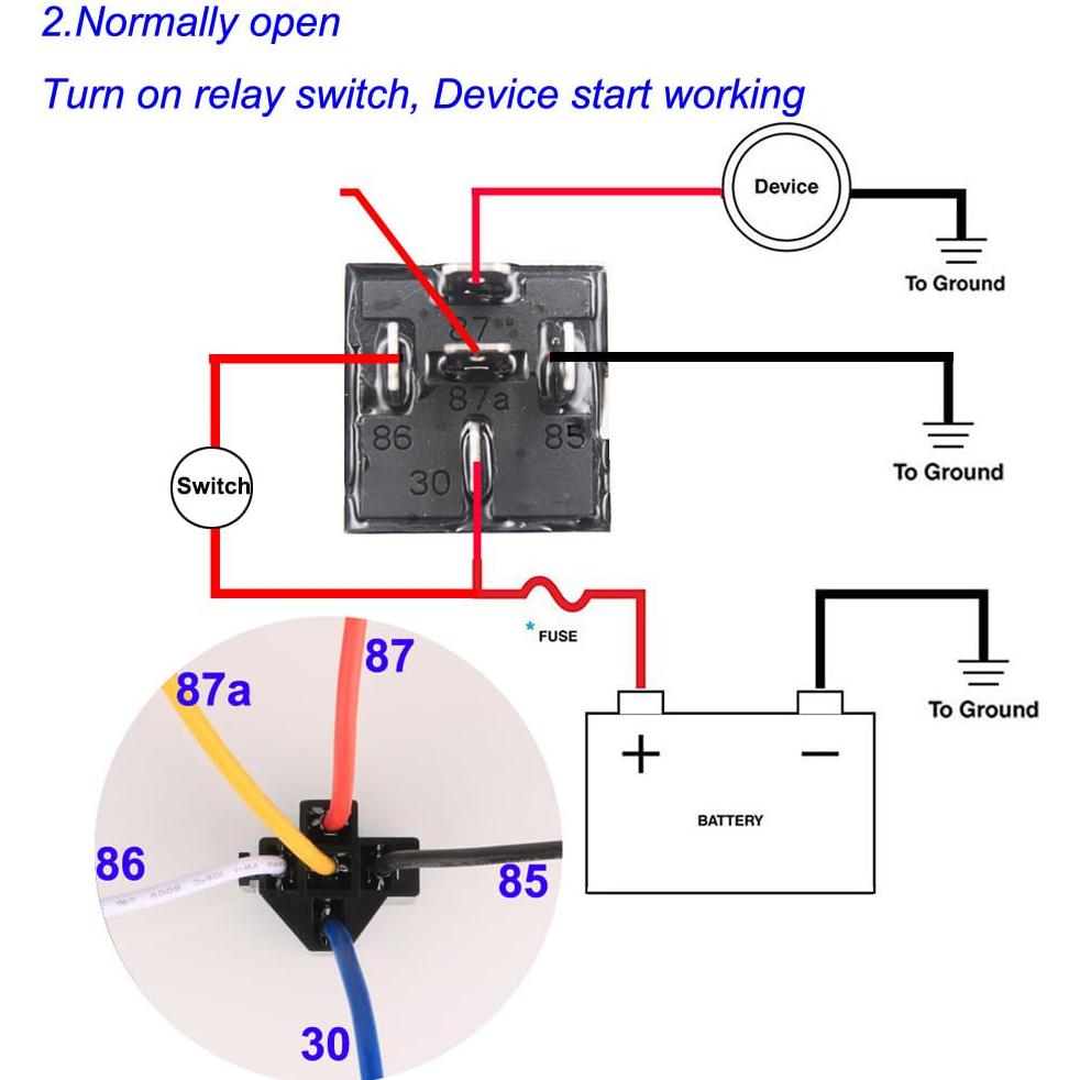 Relé de Coche 24V 40A Gebildet con Arnés 5 Pines y Cables