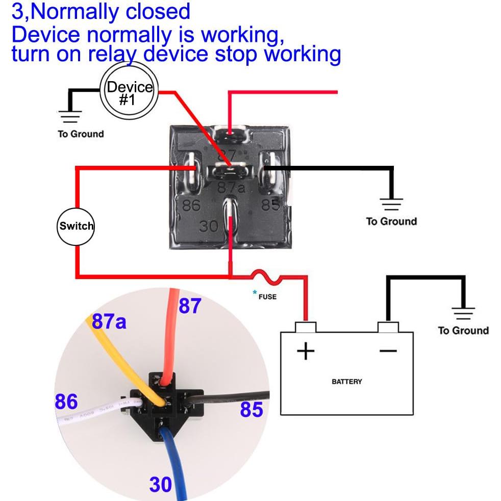 Relé de Coche 24V 40A Gebildet con Arnés 5 Pines y Cables