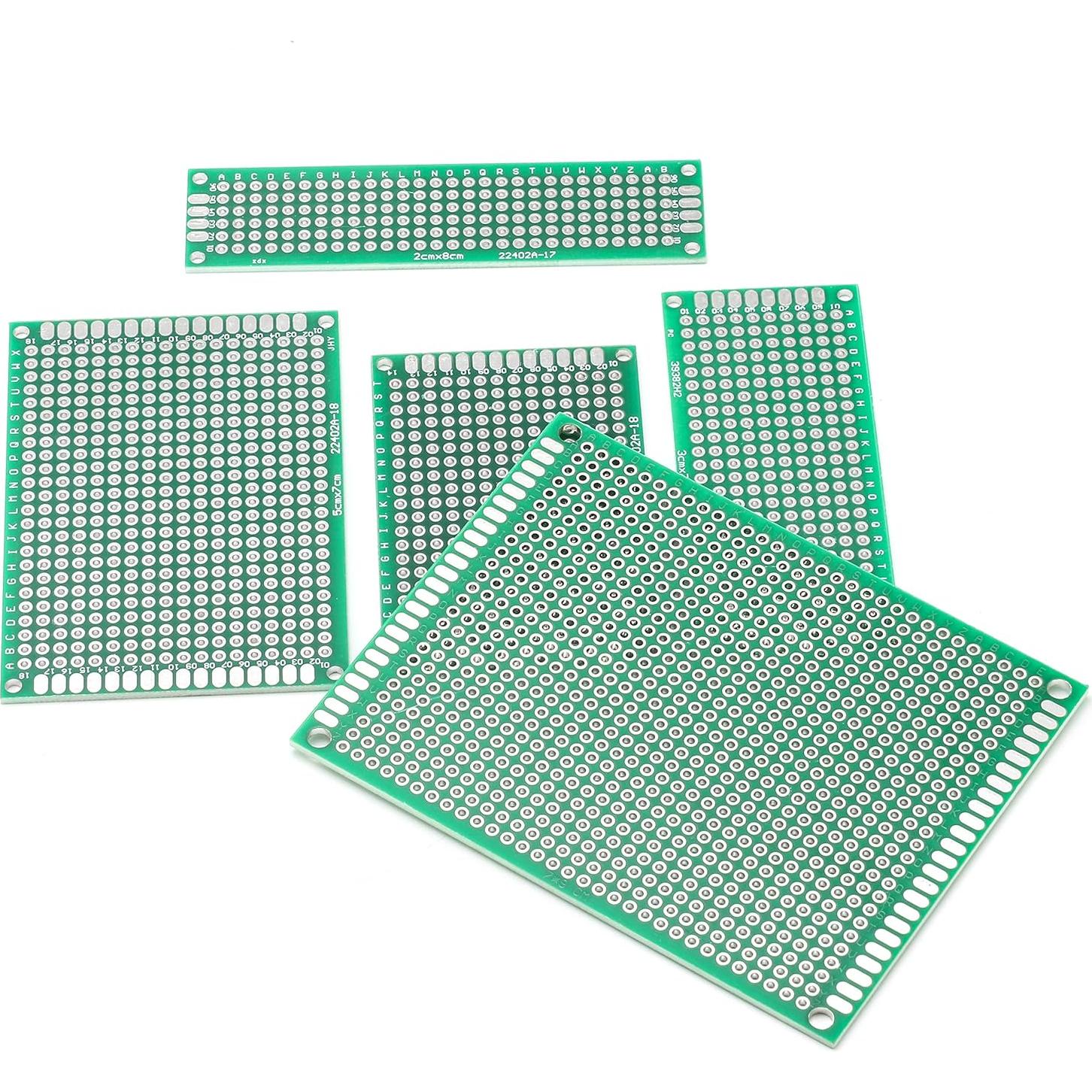 Kit de Tableros de Circuito PCB Doble Cara 40 Piezas 5 Tamaños