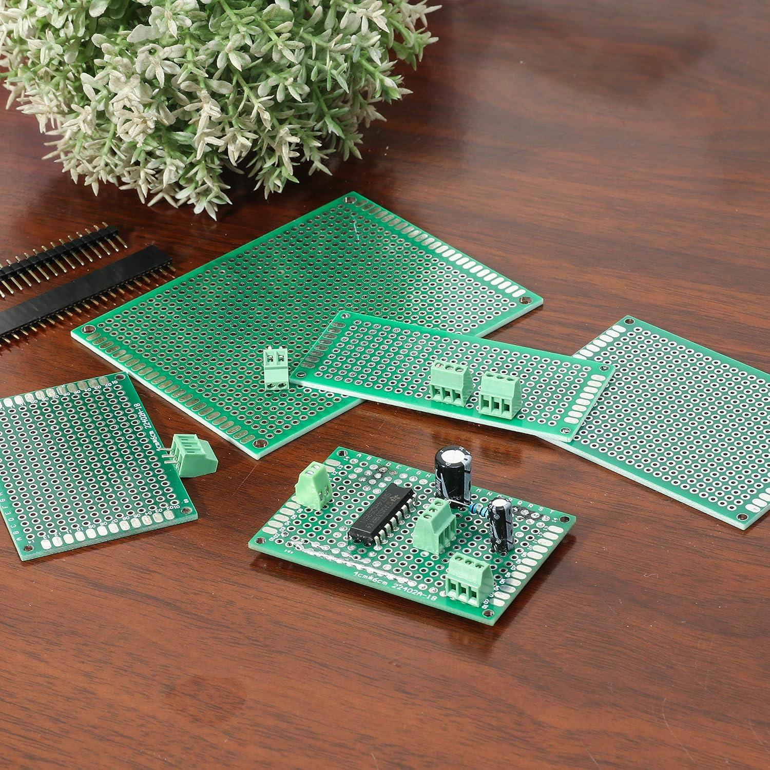 Kit de Tableros de Circuito PCB Doble Cara 40 Piezas 5 Tamaños