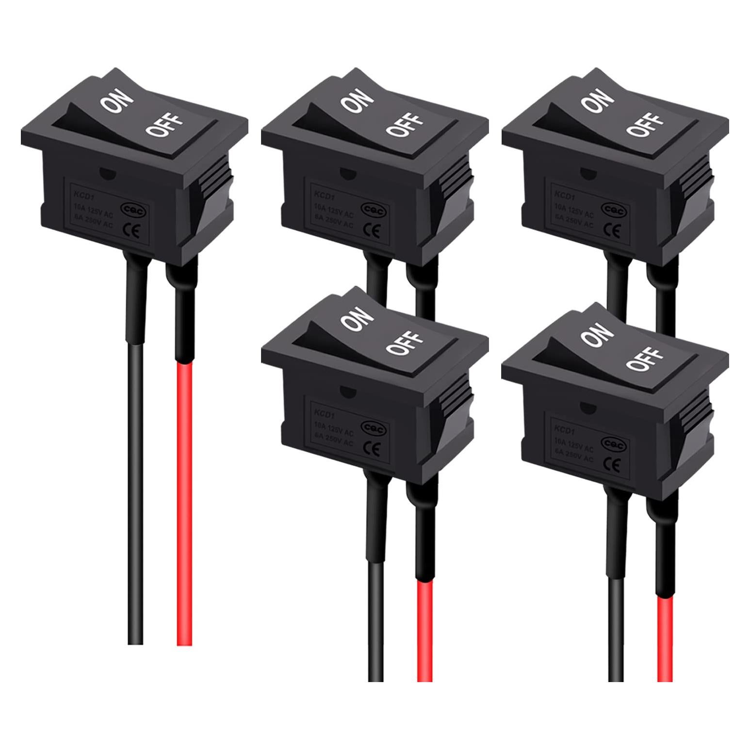 Interruptor Rocker SPST TWTADE KCD1-1-101 ON/OFF 5PCS