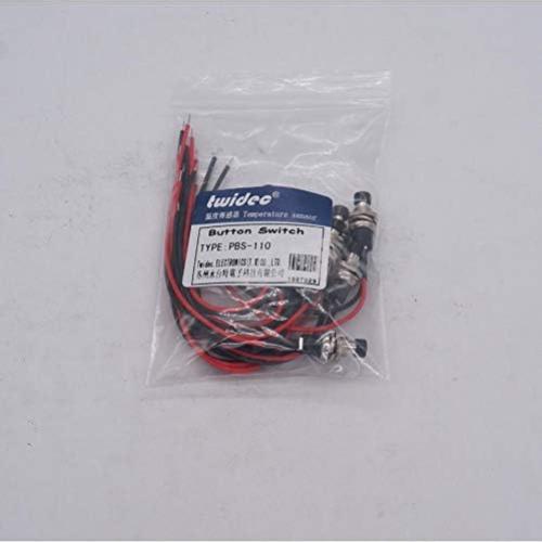 Interruptor de Botón Momentáneo Twidec 10 Pcs 250V 1A Negro