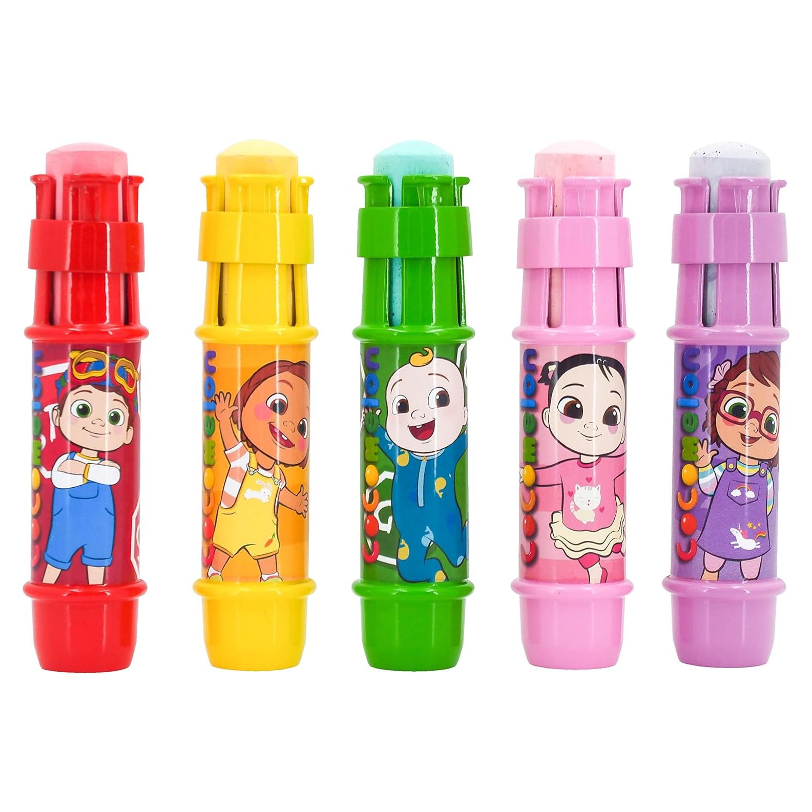 Sunny Days Entertainment CoComelon Jumbo Chalk Holders | 5 Chalk Holders for Kids | Toddler Sidewalk Chalk